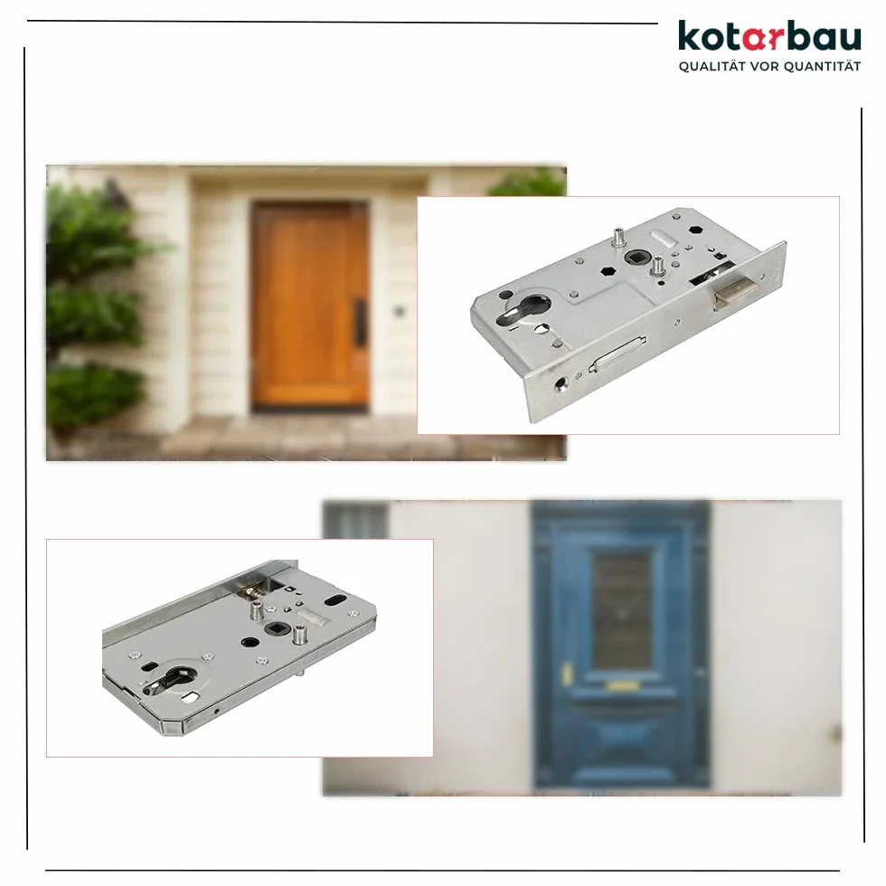 KOTARBAU® Zamek wpuszczany 72/55/40 mm ocynkowany do bram bramy uniwersalne do prawej i lewej strony