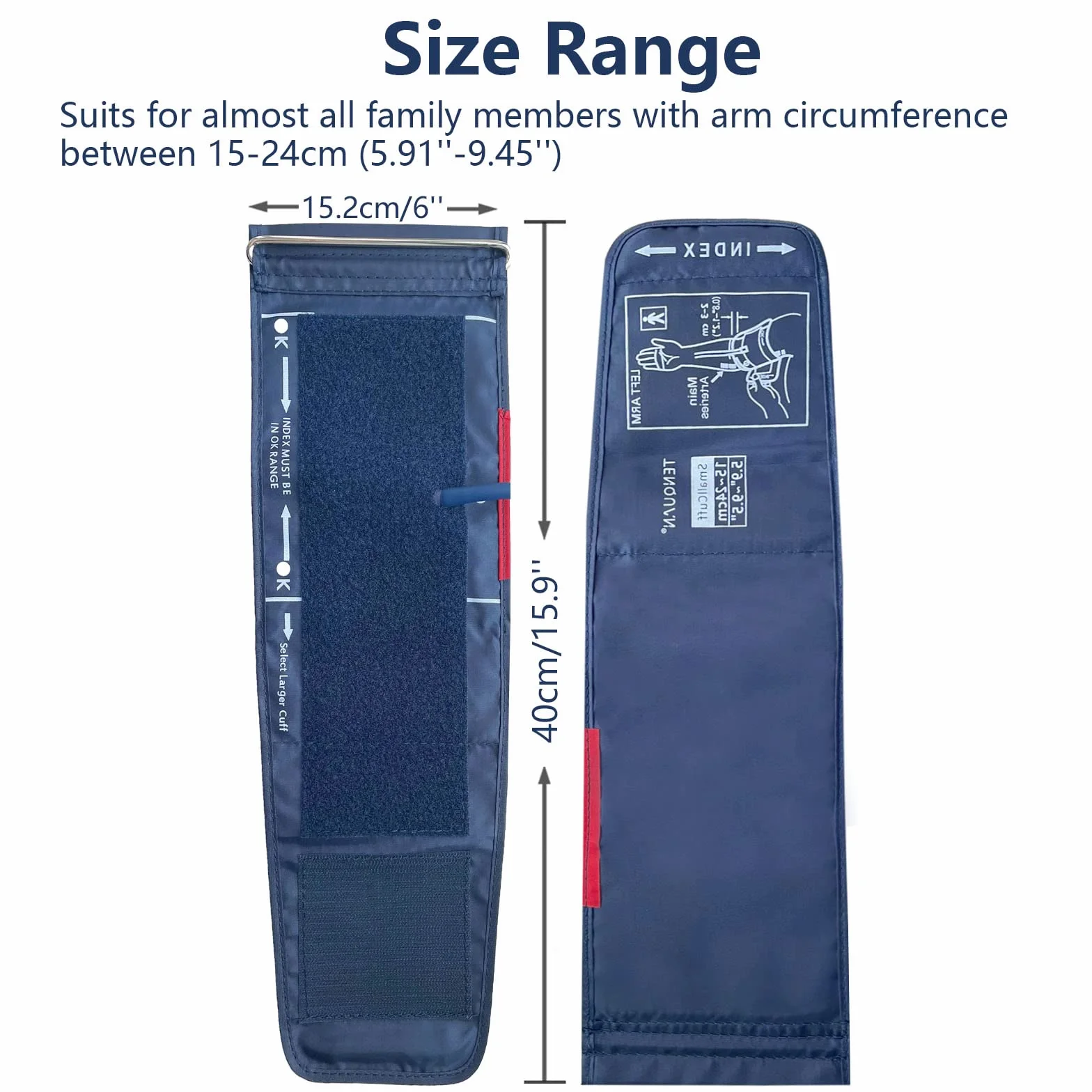 Ciśnieniomierz Mały Mankiet 5,9"-9,5" (15-24 cm), CiśNieniomierze do UżYtku Domowego Mały Mankiet ze ZłąCzem na Małe Ramię, Tylko Mankiet do Pomiaru Ciśnienia Krwi