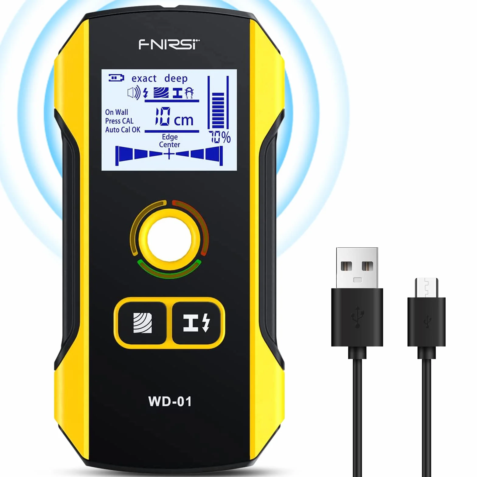 Wykrywacz przewodów 6 w 1 - wykrywacz metalu, wykrywacz kabli, lokalizator przewodów elektrycznych z wyświetlaczem LCD i sygnalizacją głosową do napięcia AC, metalu, drewna