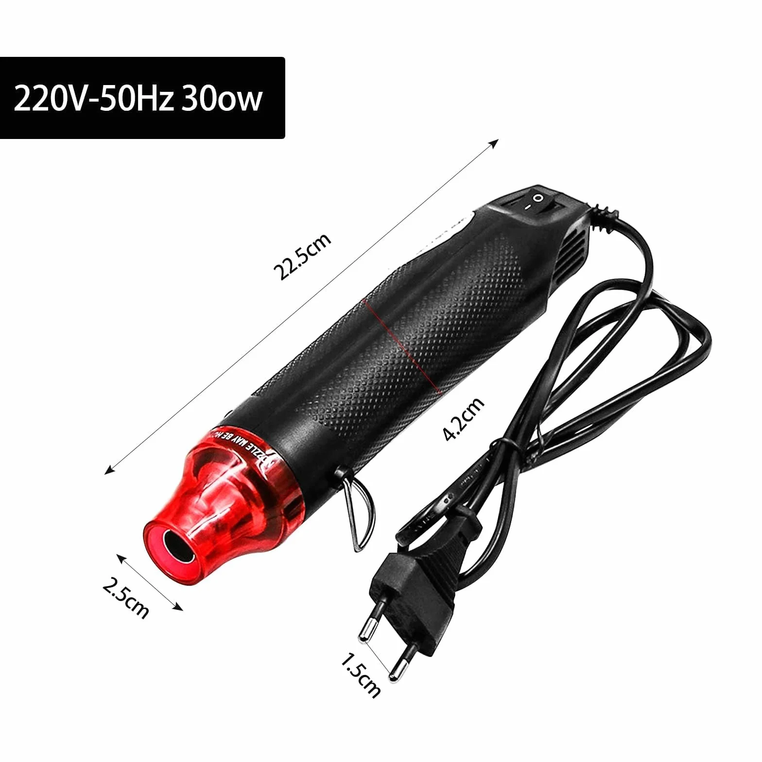 Mini pistolet na gorące powietrze, pistolet termiczny z żywicy epoksydowej 200 ℃ ręczny pistolet termiczny narzędzie do wytłaczania rękodzieła, kurczliwej rurki termokurczliwej(czarny)
