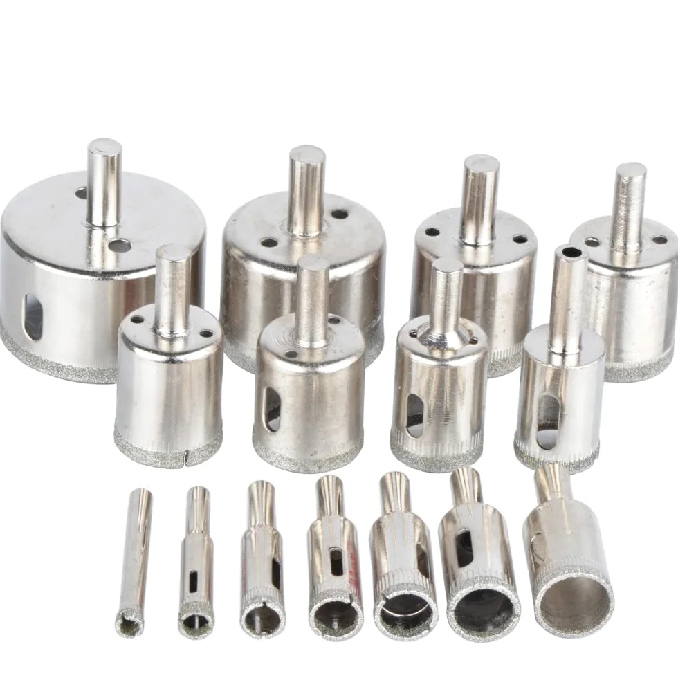 Wiertła do płytek z powłoką diamentową, Wiertło diamentowe 3-60 mm do płytek, marmuru, szkła, ceramiki, wiertła otworowe, wiertła diamentowe(2pcs set1)