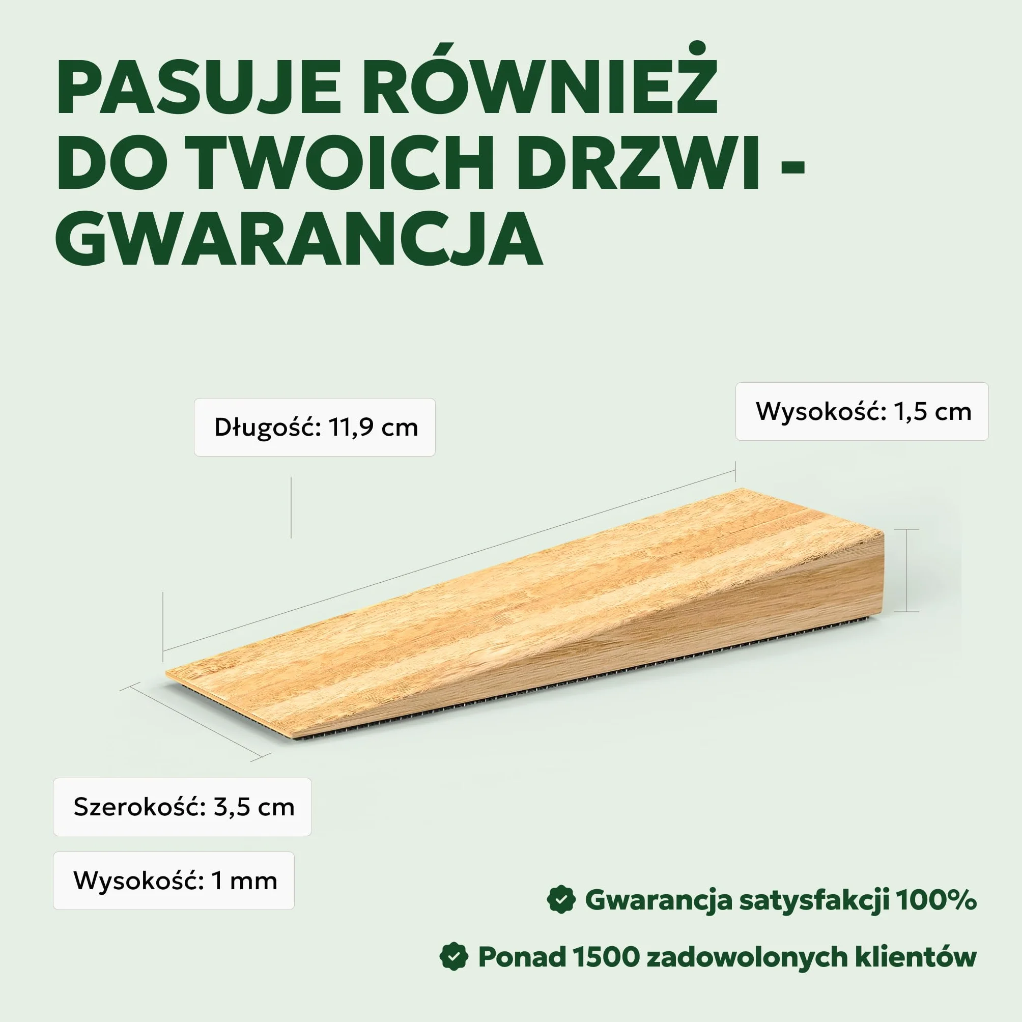Stoper do drzwi antypoślizgowy, wykonany w 100% z bambusa FSC – zestaw 2 klinów z drewna – mocny stoper do drzwi z gumą – kliny do wszystkich rodzajów drzwi – kliny drewniane (Bambus)
