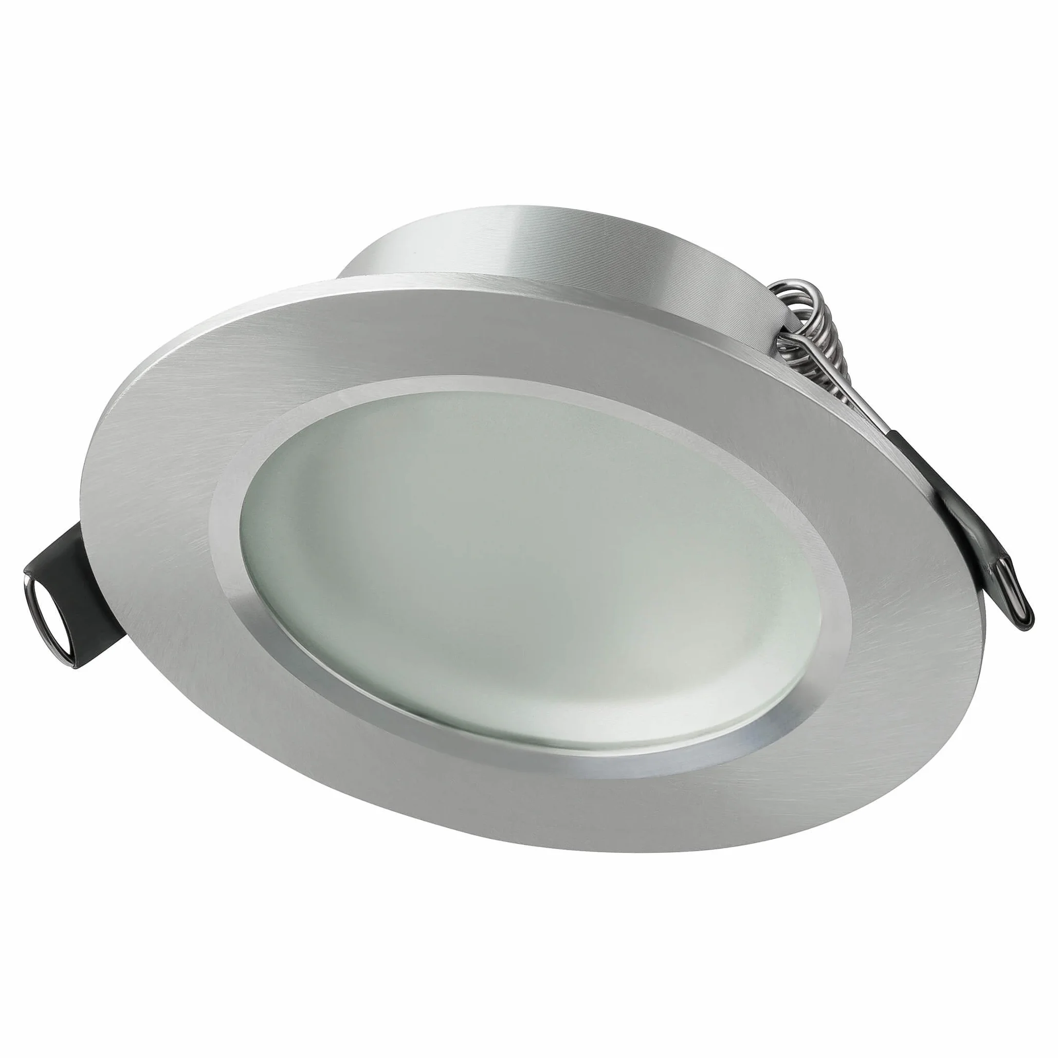 SEBSON Obudowa do reflektora wpuszczanego łazienka IP44 z oprawą GU10 LED Halogen 230 V - rama montażowa aluminiowa, średnica otworu 70 mm (67-83 mm) do montażu lamp sufitowych - zestaw 6 sztuk