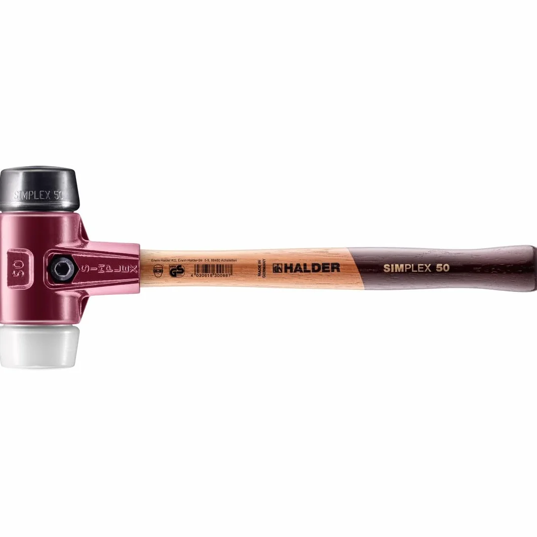 Młotek brukarski gumowy/SUPERPLASTIK SIMPLEX 50mm 1,1kg HALDER