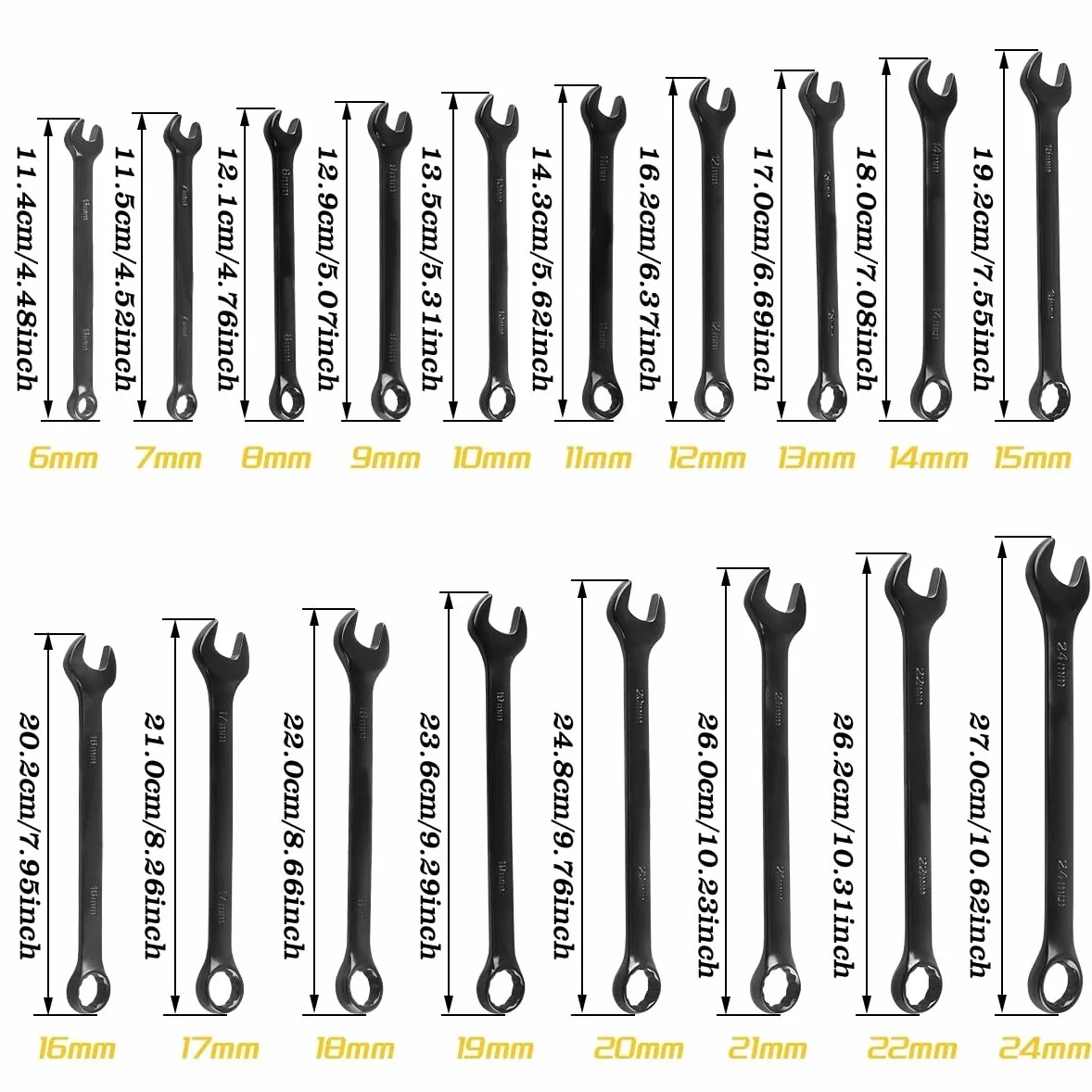 Telescopic Ratchet 1 zestaw Czarny klucz grzechotkowy otwarty Dwufunkcyjne narzędzie grzechotkowe Kluczowe ręczne do naprawy samochodu klucz dynamometryczny(12pcs)