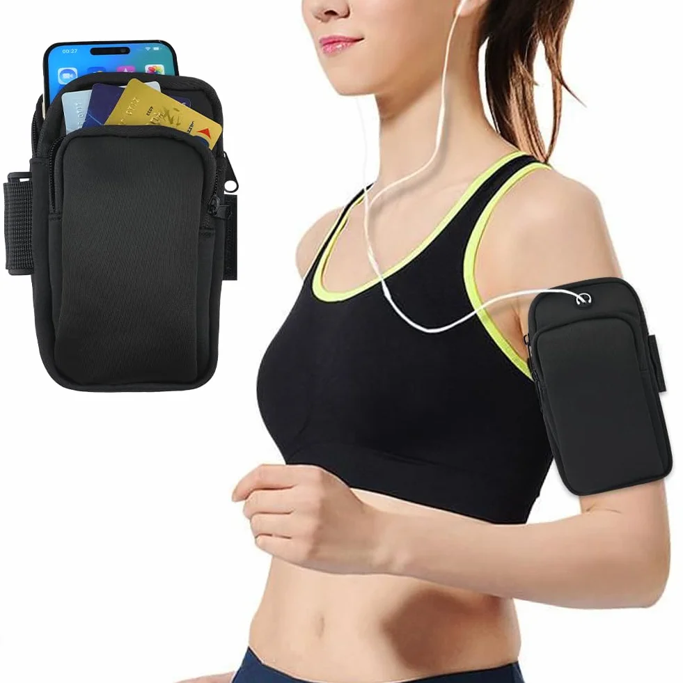 Flintronic Opaska na ramię regulowana sportowa torba na ramię uchwyt na telefon kompatybilna iPhone 13/12/11 Samsung Galaxy Huawei do 6,1 cala