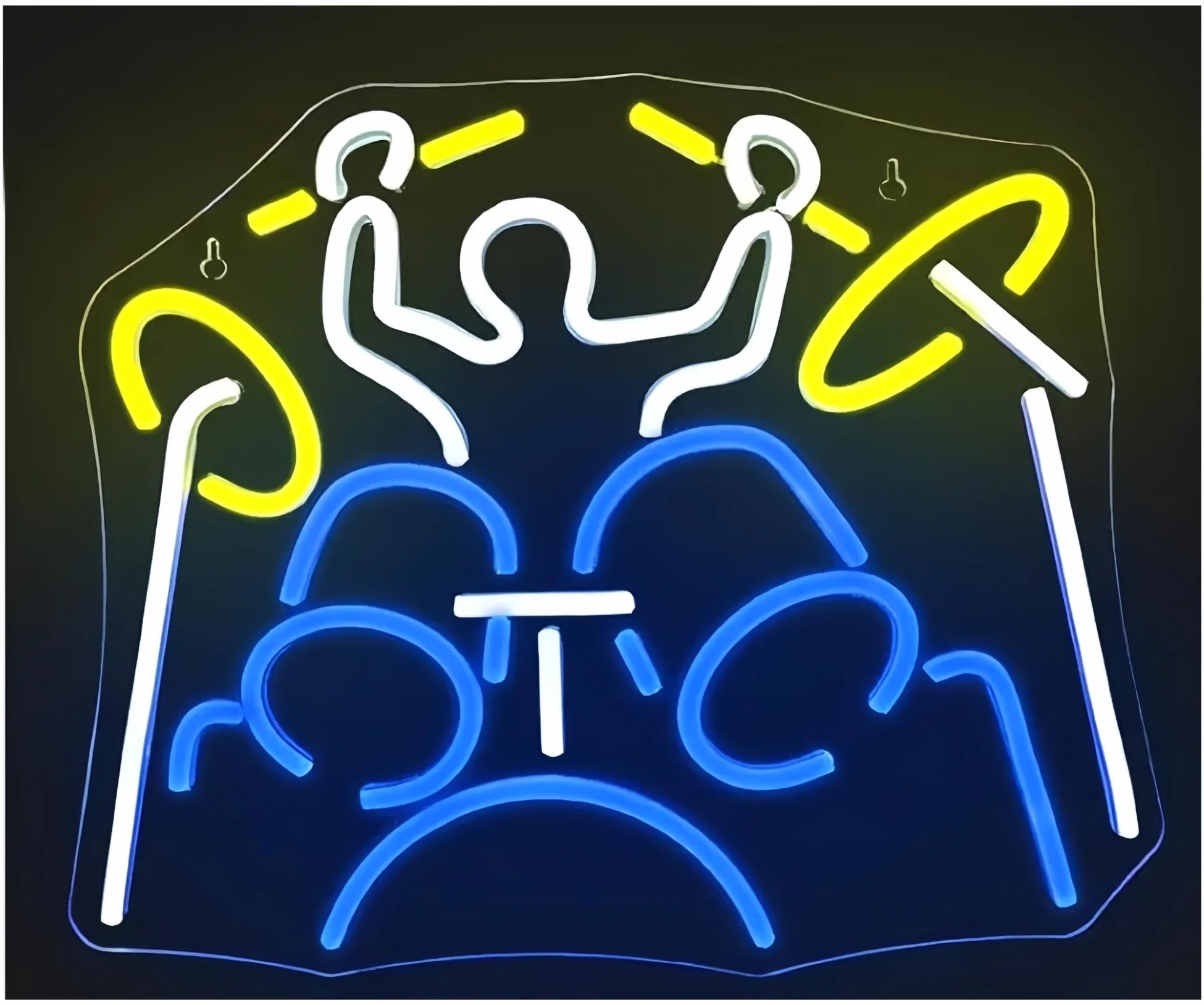 Wiszące neony artystyczne Zestaw Perkusyjny Neon Sign For Wall Decor Lights Dekoracja Pokoju Perkusyjnego Na Imprezę Bar Muzyka Na Żywo Klub Sypialnia 39x32cm