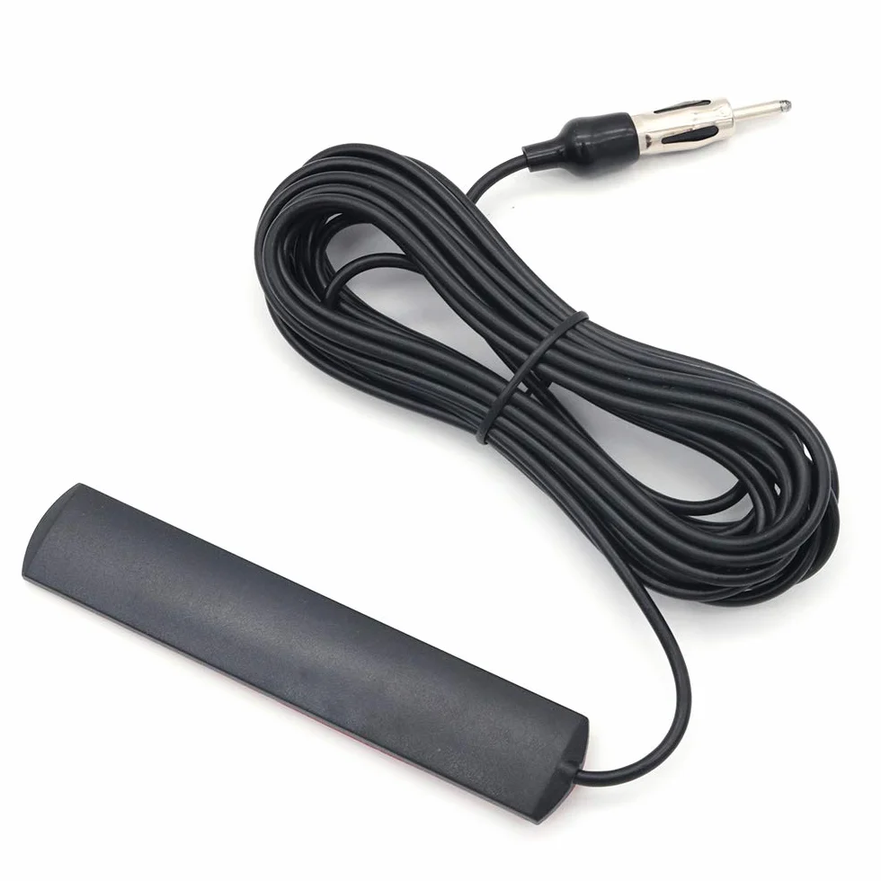 DollaTek ANT-309 antena radiowa samochodowa uniwersalna FM czarna wzmacniacz sygnału 85-112 MHz kabel 5M