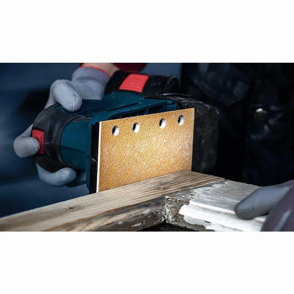 Bosch 10x Papiery ścierne EXPERT C470 z 8 otworami (do Farba na drewnie, Twarde drewno, Ø 93x186 mm, Ziarnistość 320, Professional Akcesoria Szlifierka oscylacyjna)
