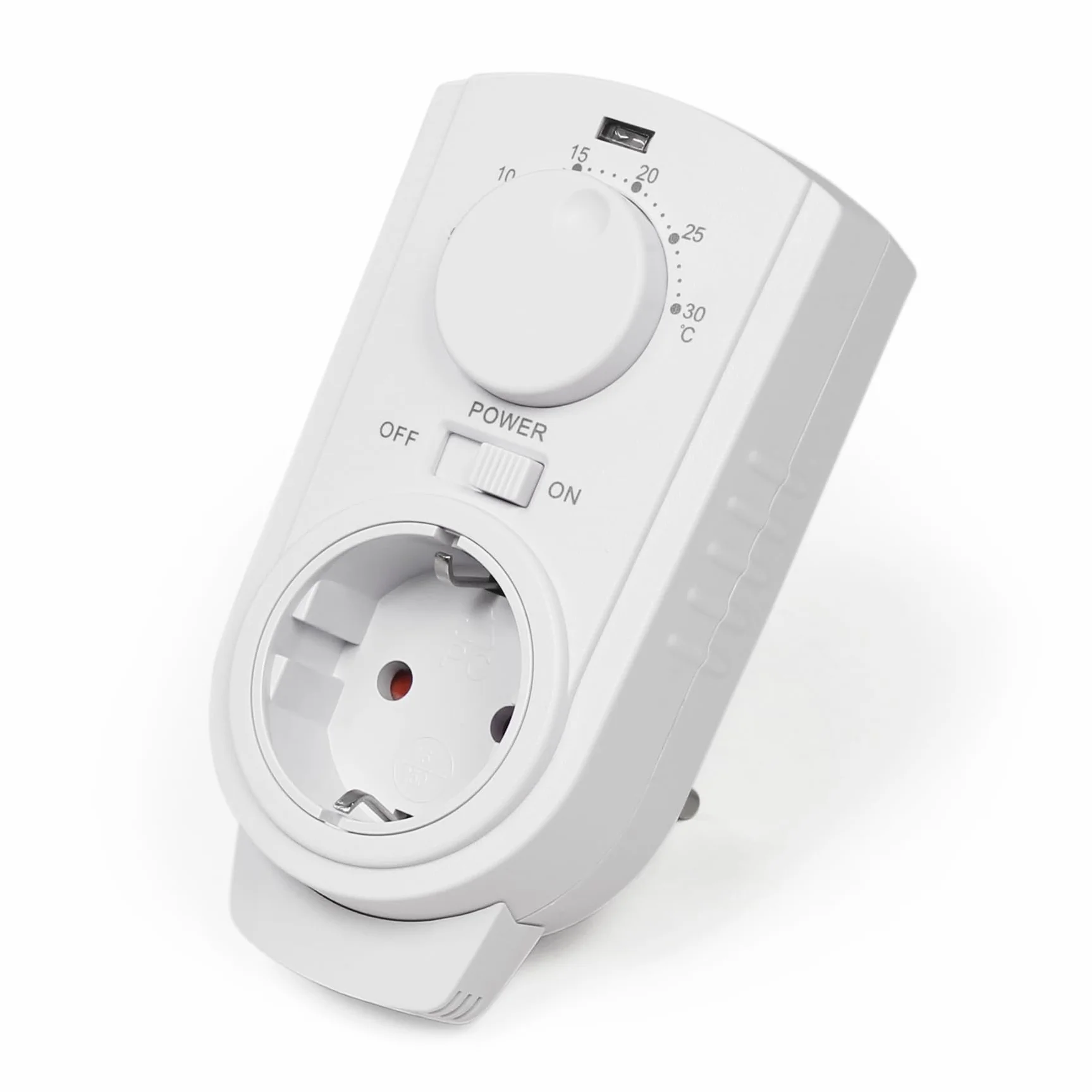 MC POWER - Termostat gniazdkowy z regulacją klimatu | TCU-330 | 5-30 °C, maks. 3500 W, 230 V/16 A | łatwe sterowanie klimatyzatorami i ogrzewaniem bez dodatkowego okablowania (pomiar wewnętrzny)