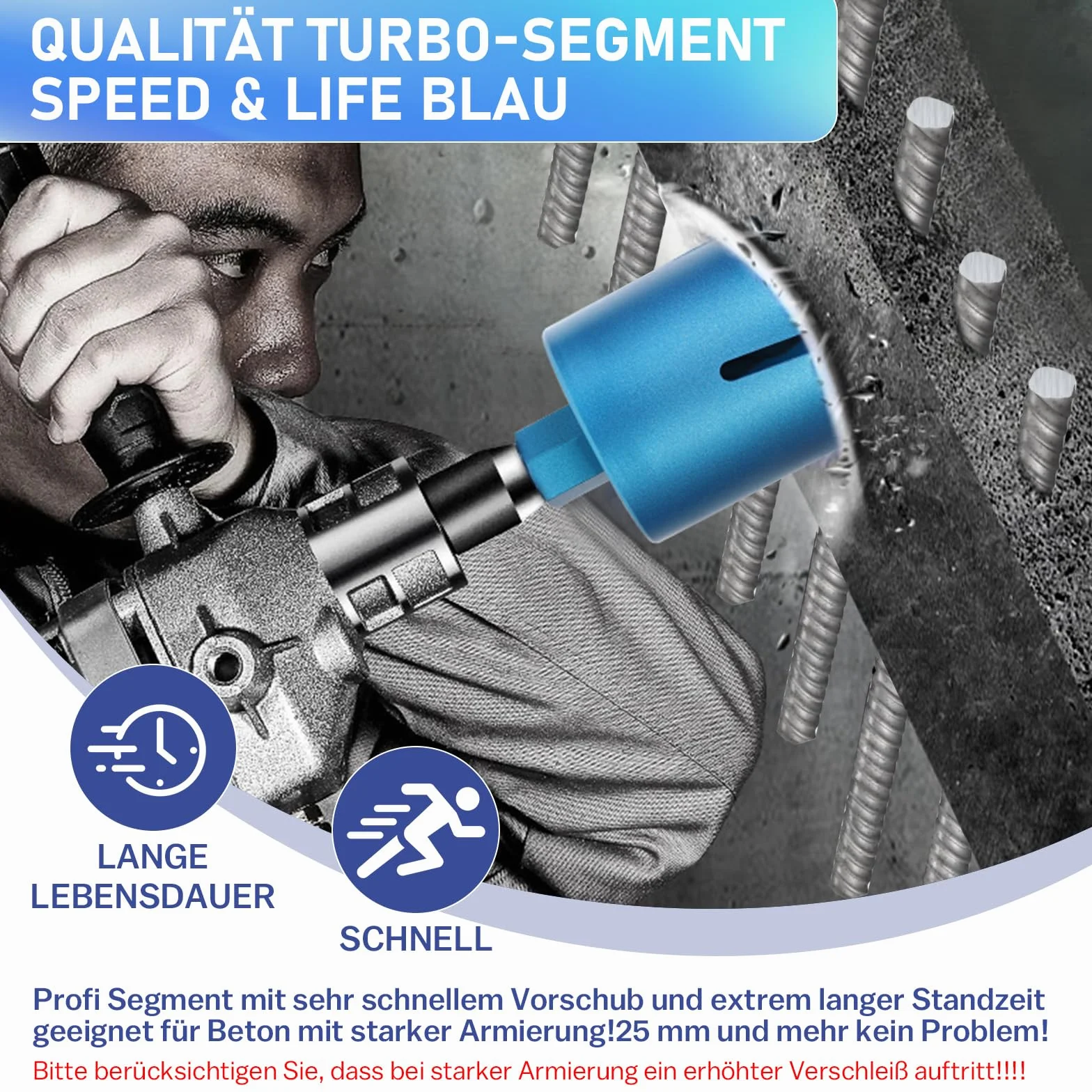 M22 diamentowa koronka wiertnicza pogłębiacz puszek do wiertarek rdzeniowych, w zestawie turbo 10 mm, L 200 mm, Ø 68 mm, adapter SDS-PLUS, wiertło rdzeniowe, spawane laserowo, do betonu, granitu, muru