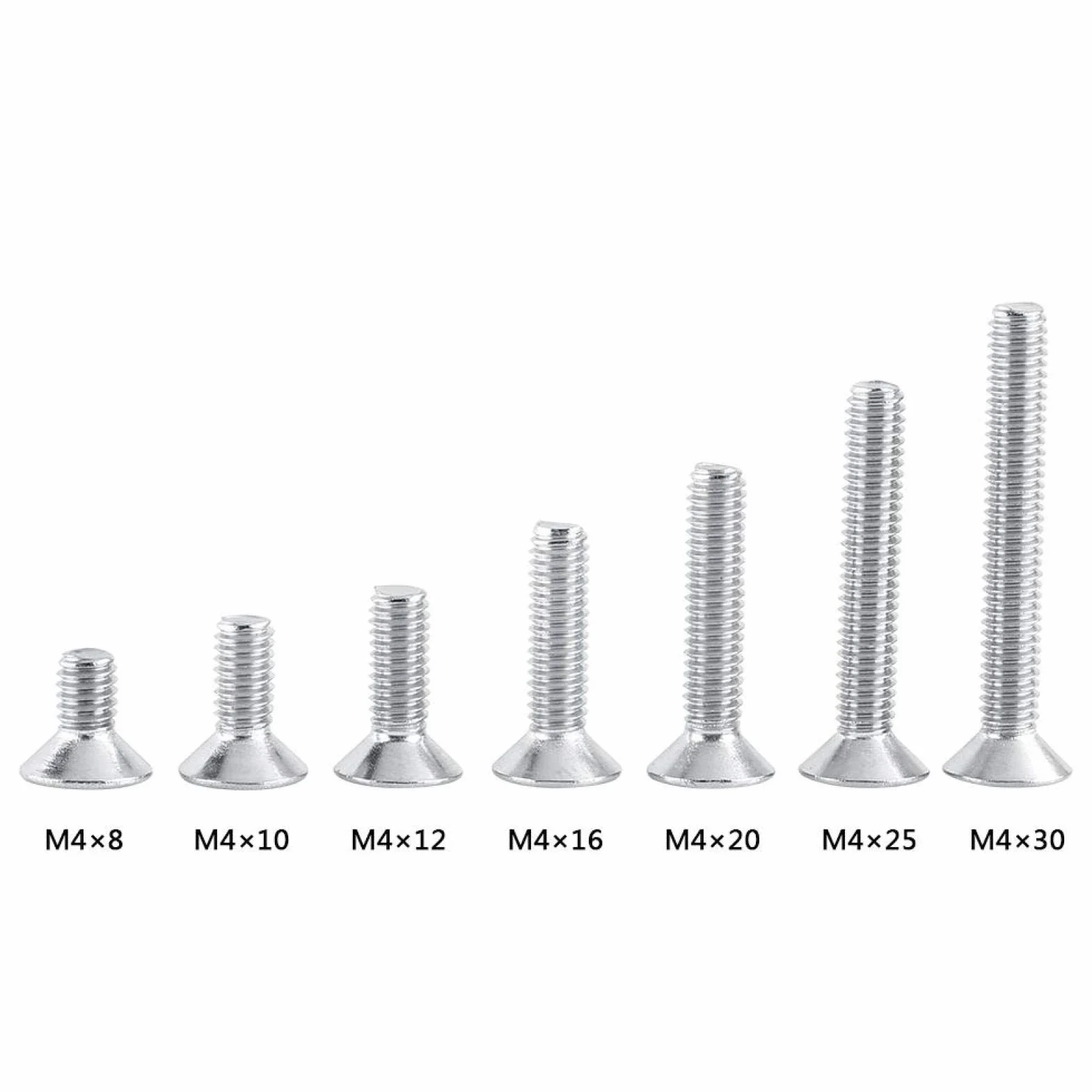 50 szt. śrub z łbem sześciokątnym ze stali nierdzewnej 304, M4 x 8, 10, 12, 16, 20, 25,30 mm (M4 x 16)