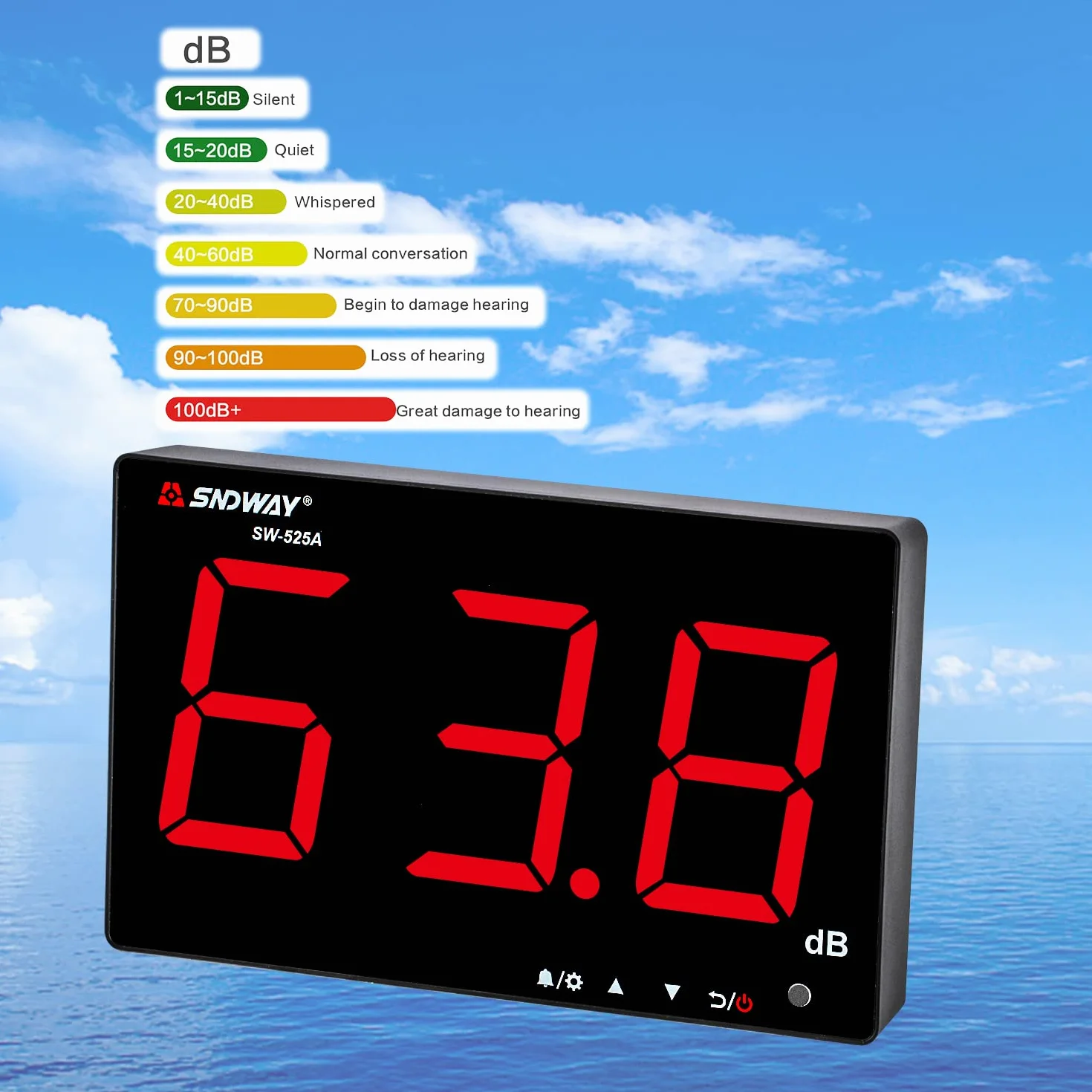 Miernik decybeli 30 dB-130 dB, miernik poziomu dźwięku do zawieszenia na ścianie z podświetleniem, miernik db z dużym ekranem, alarm do miejsc publicznych, restauracji, sali lekcyjnej
