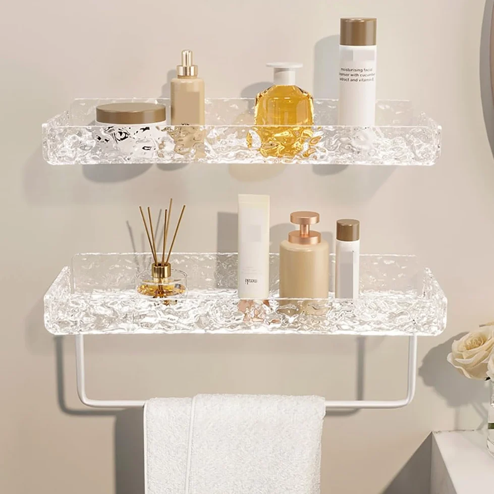 Półka prysznicowa bez wiercenia, z uchwytem na ręczniki, szampon, mydło, łazienka Sto Rack pod prysznic, kuchnia, sypialnia, salon, design, 2 szt