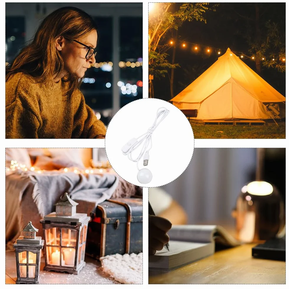 Mini lampa magnetyczna USB, lampka nocna LED z przełącznikiem, 5 V, 1 W, mała, okrągła lampa z kablem o długości 1,5 m, do komputera, witryn, szaf, notebooka, interfejsu USB, 1,5 m, 34 mm (ciepła biel