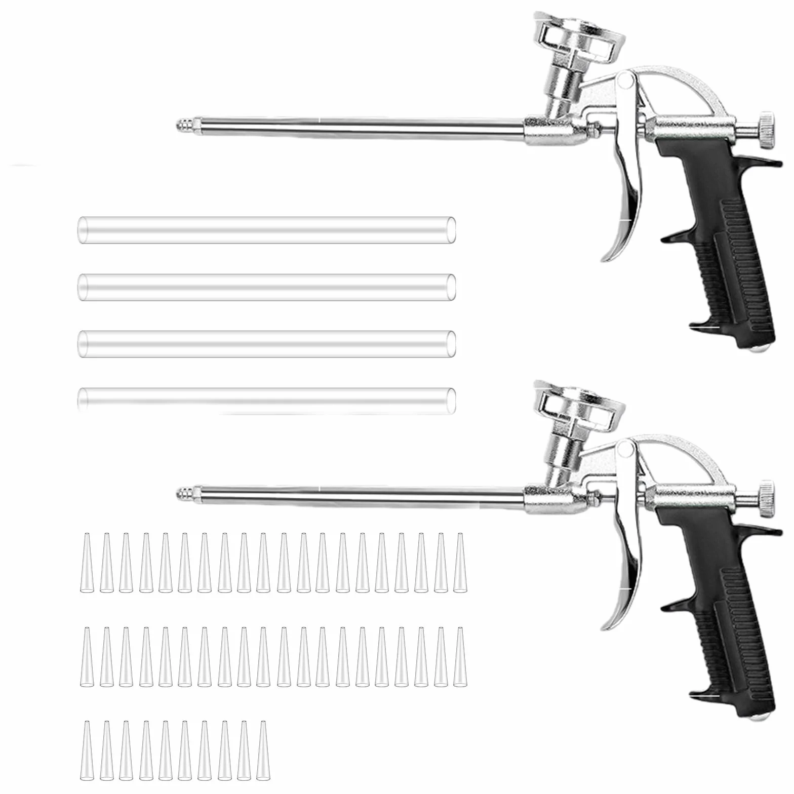 3 sztuki pistoletów z pianki PU: PRITOK pistolet z pianki budowlanej, pistolet z metalu, profesjonalny pistolet dozujący z ergonomicznym uchwytem z tworzywa sztucznego, dla majsterkowiczów i