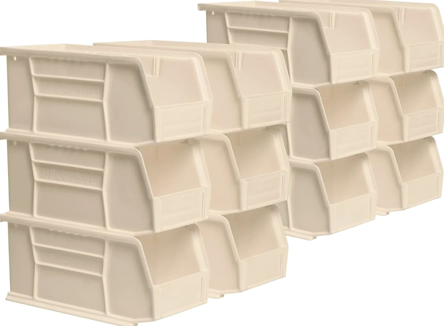 Akro-Mils 30230 AkroBins plastikowy wiszący organizer do przechowywania jeden na drugim, 28 x 13 cm x 13 cm, kamień, 12 sztuk