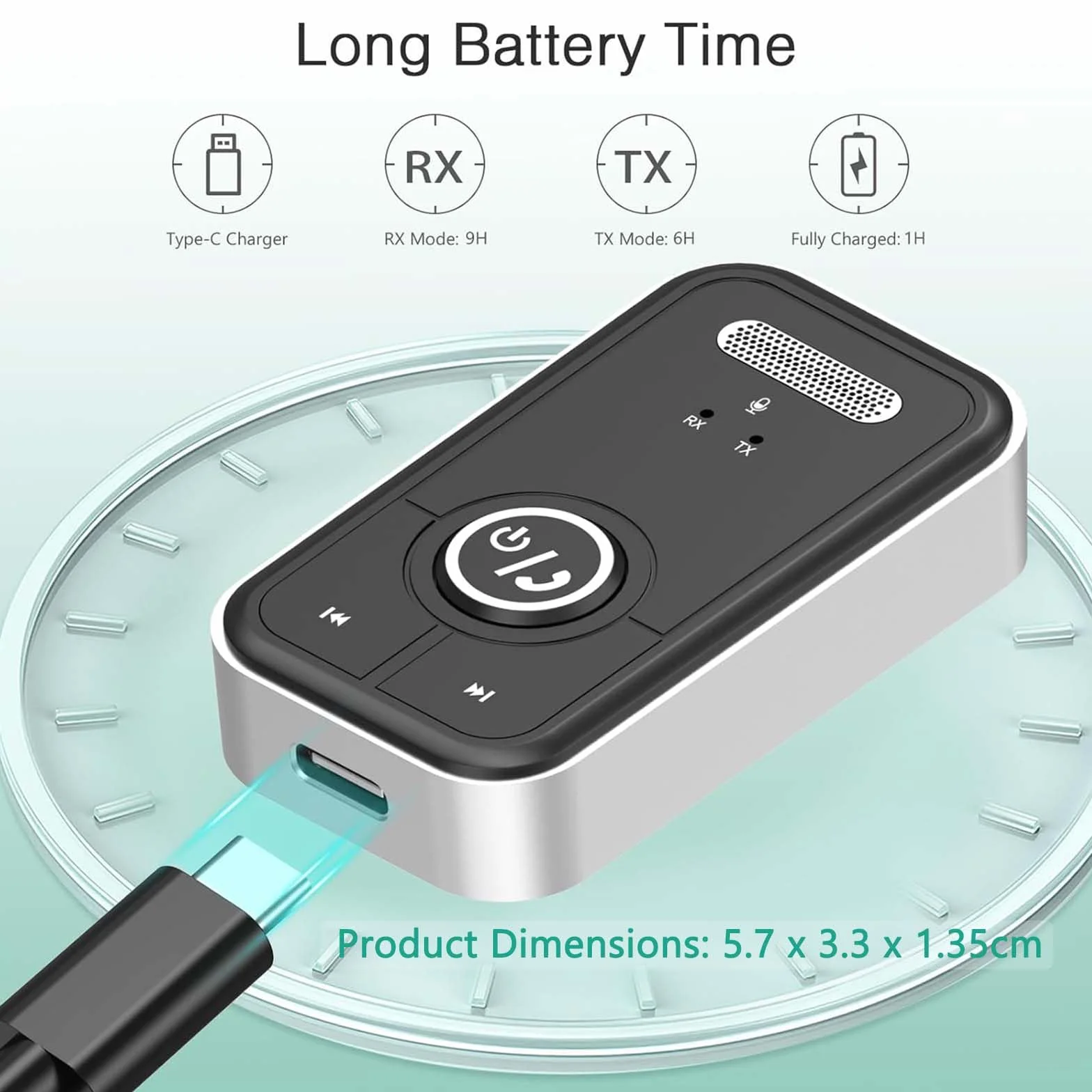ORIA Adapter Bluetooth AUX 5.3 redukcja szumów 3,5 mm odbiornik muzyczny 2 w 1