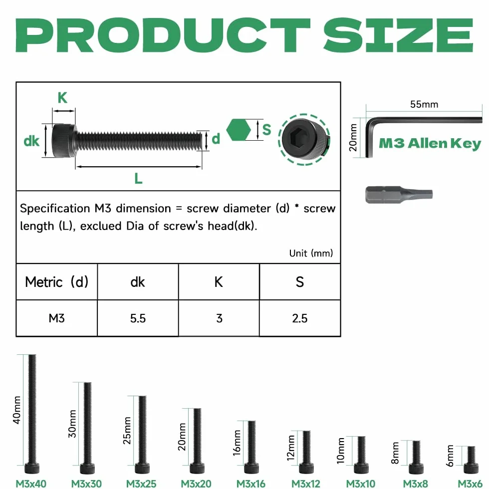 70 sztuk śrub M3 x 30, czarne, śruby z łbem cylindrycznym M3, śruby cylindryczne z gniazdem sześciokątnym, D912 12,9-klasyczna stal węglowa śruby imbusowe pełny gwint, z kluczem