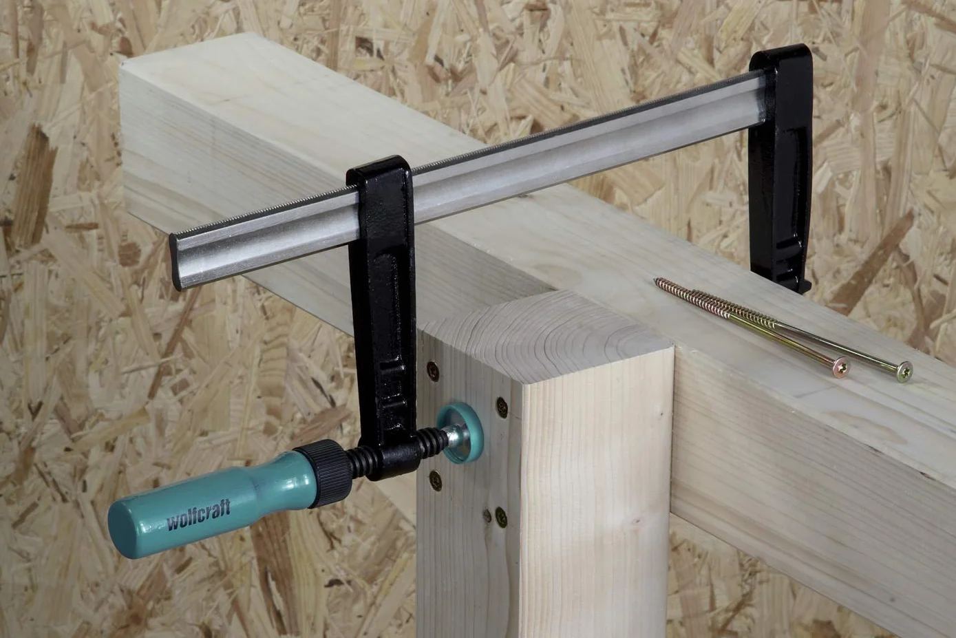 wolfcraft Ścisk śrubowy SC 80 mm x 300 mm I 3059000 I Dobry model początkowy ze znakomitym stosunkiem jakości do ceny