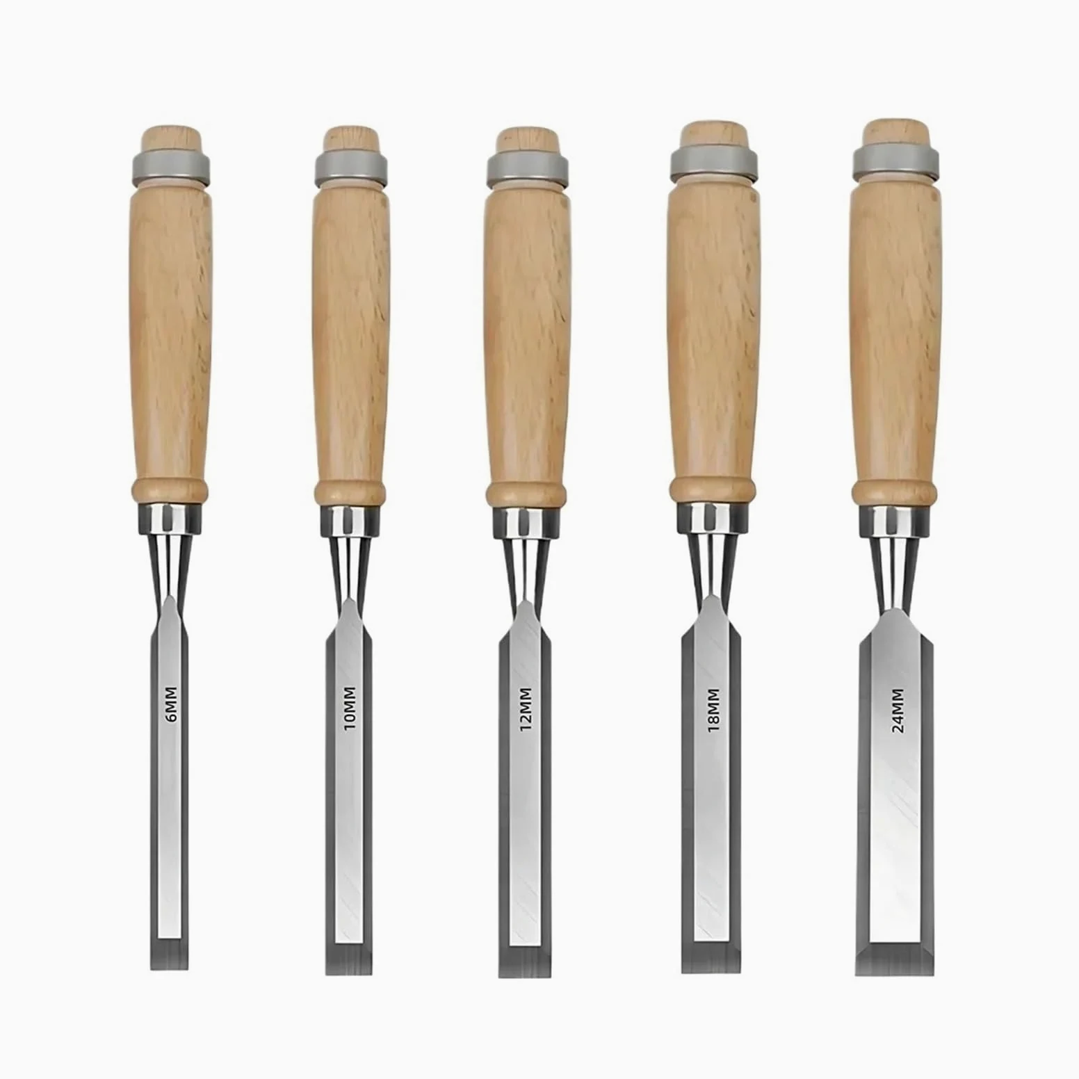 5 Szt. Zestaw Dłut Do Drewna Narzędzie Obróbki Nóż Strugania Ręka Stolarza Dla Majsterkowiczów Początkujący Hobbyści Rzeźba(5pcs 6 10 12 18 24mm)
