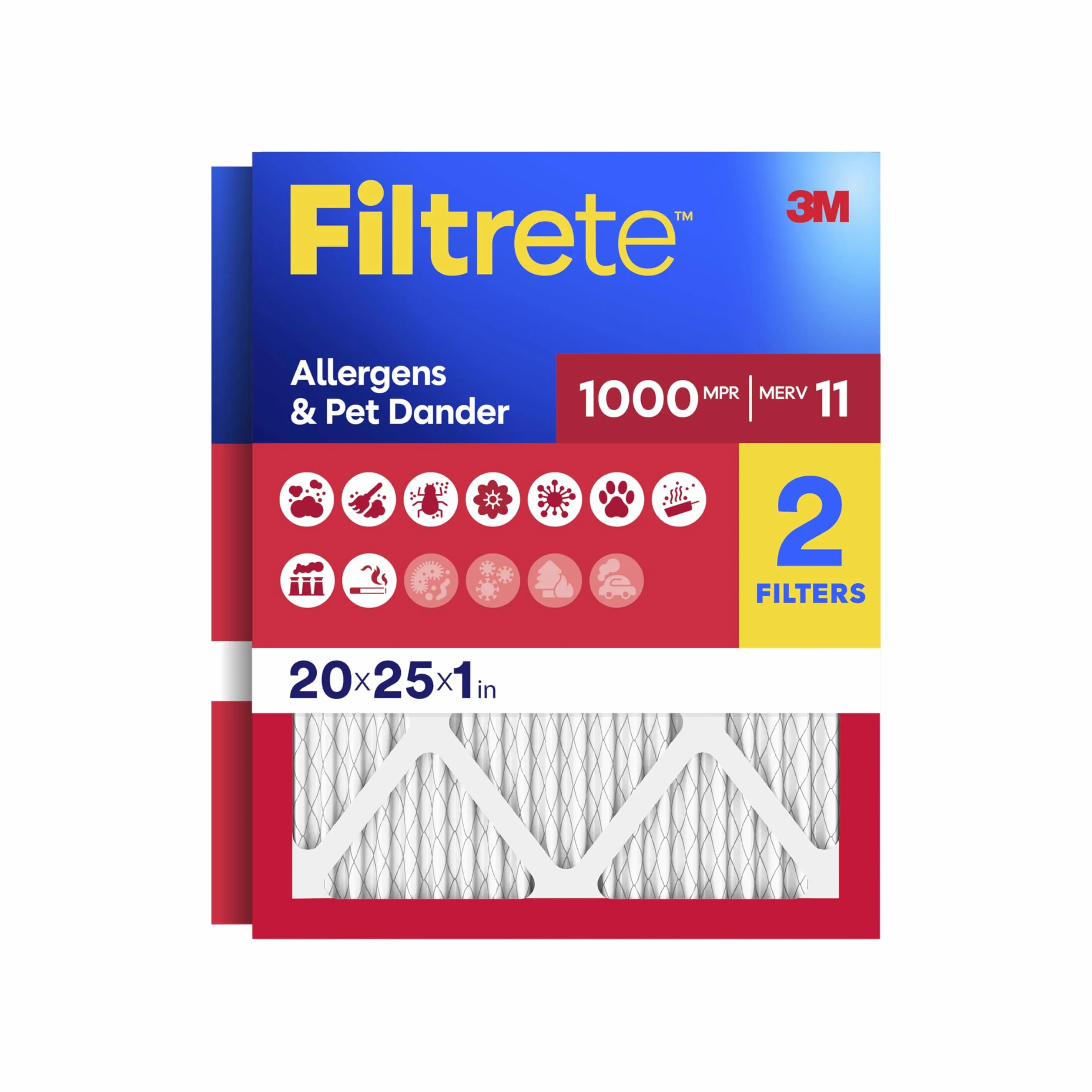 Filtrete 20 x 25 x 1 Filtr Powietrza Pieca AC MPR 1000 2-pak