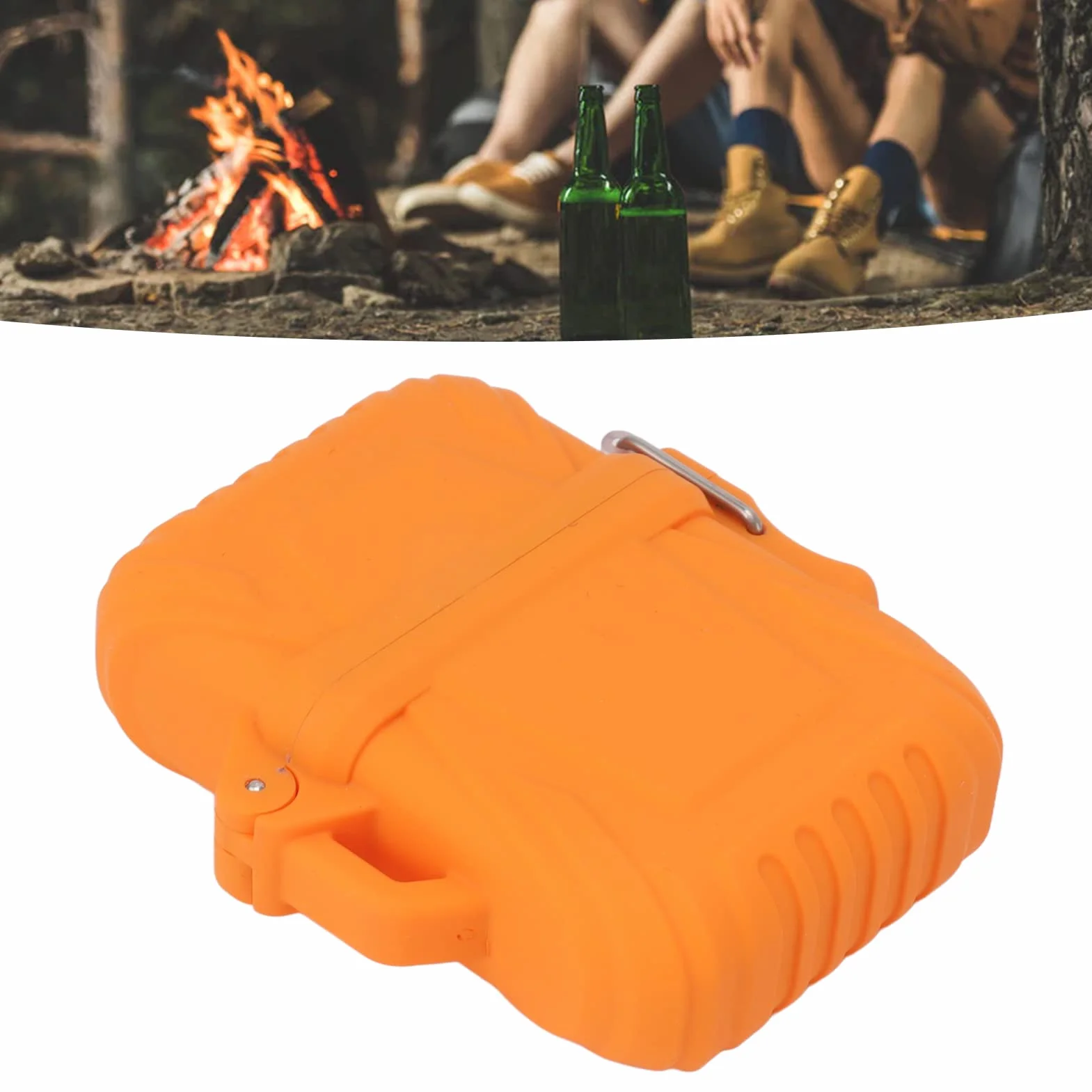 2 szt. etui na zapalniczkę IP56, wodoodporna, bezpieczna, przenośna zapalniczka, pokrowiec na kemping, do podróży (pomarańczowa)