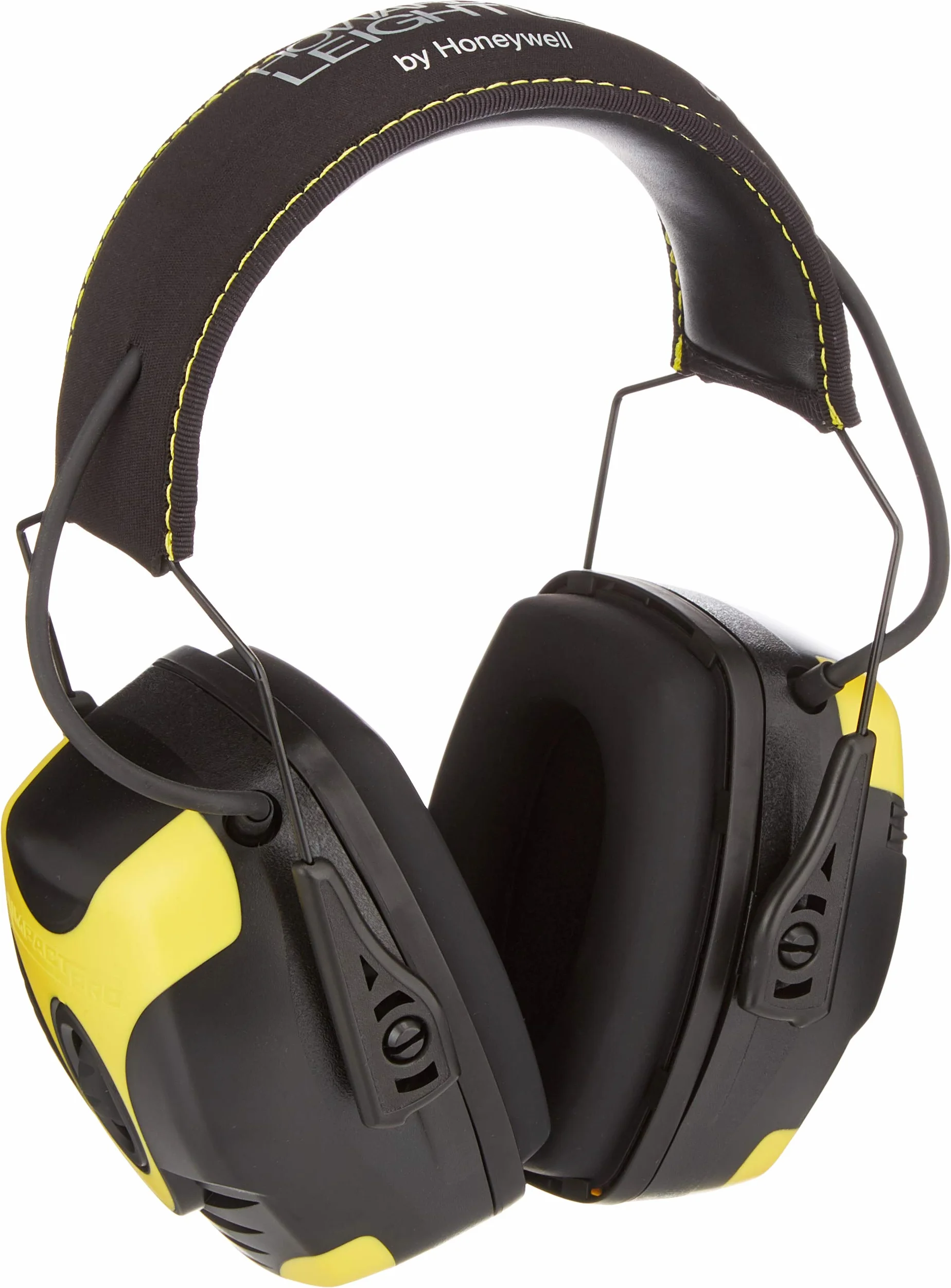 Honeywell 1034491 Howard Leight Impact Pro nauszniki przemysłowe z aktywną ochroną, kierunkowe mikrofony stereofoniczne, złącze audio jack, czarno-żółte, SNR 33 dB