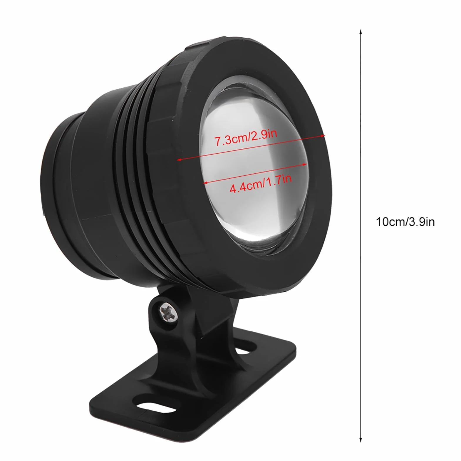 Reflektor LED RGB Podwodny 10W, 12V, Wodoodporny IP65, z Pilotem, Czarny Aluminium, 7.3x10cm, do Fontanny, Stawu, Ogrodu, Basenu
