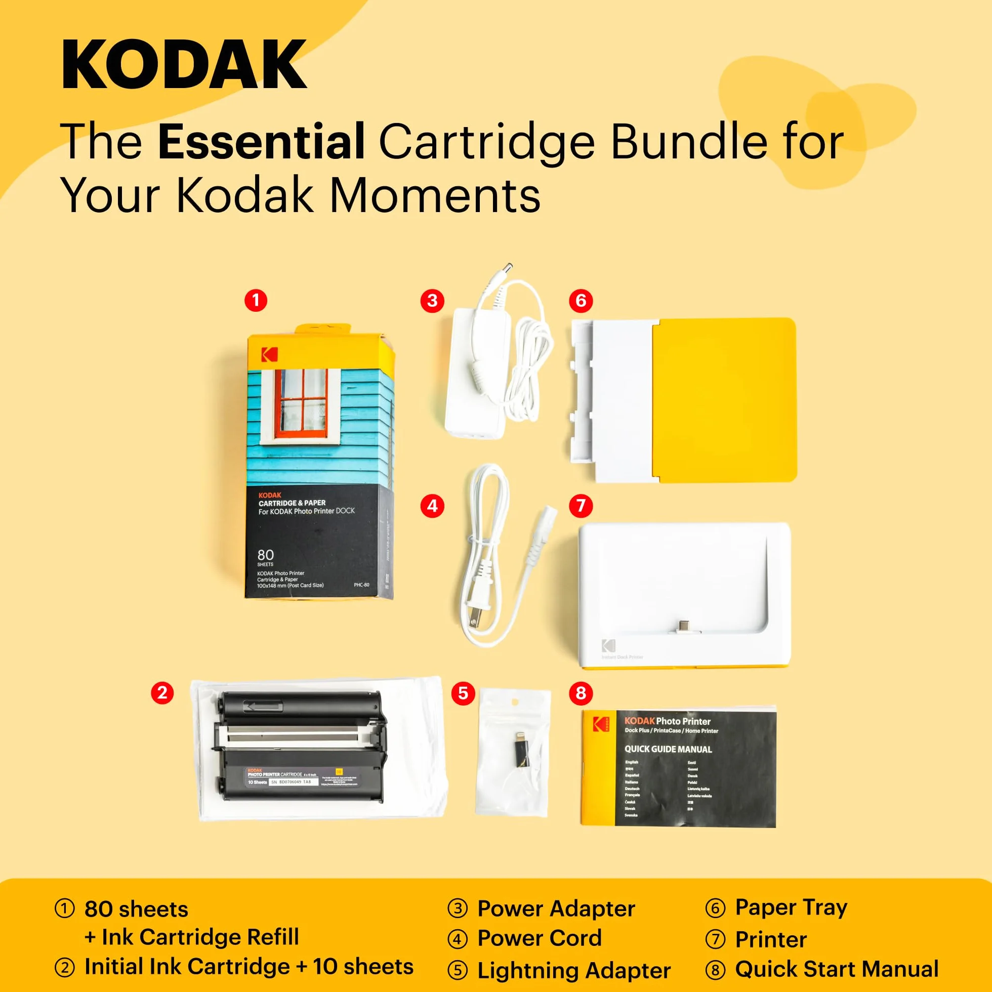 KODAK Dock Plus 4PASS przenośna drukarka fotograficzna (10 x 15 cm) + 10 arkuszy