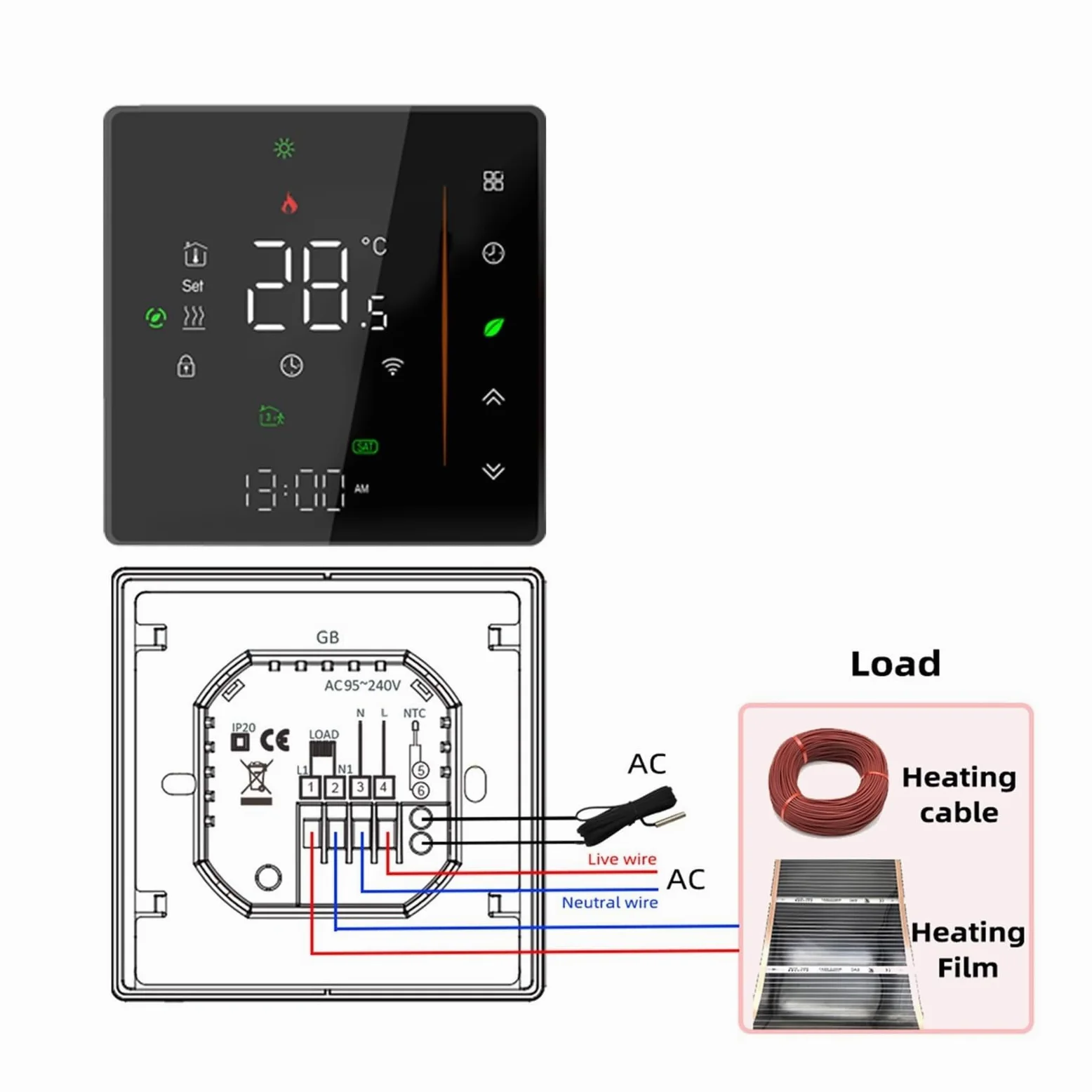 Inteligentny dom Wifi termostat regulator temperatury wody/elektryczne ogrzewanie podłogowe kocioł gazowy/Smart Life Precyzja łatwość Konfiguracji(GB-Electric-01)