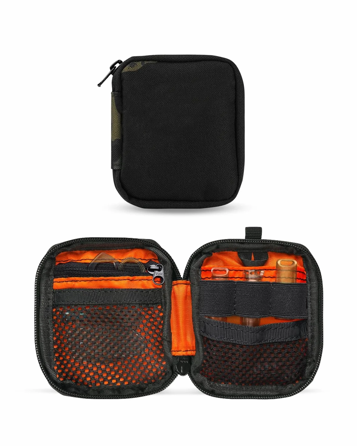 VIPERADE VE34 mini Pouch EDC, mały organizer na narzędzia kieszonkowe i multitool, kompaktowy EDC – mini portfel dla mężczyzn (VE34-czarny kamuflaż)