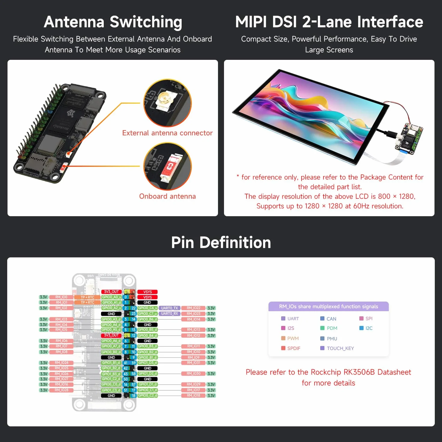 Waveshare Luck-Fox Lyra Zero W Micro Linux Development Board Based On RK3506B Chip, Integrated with Triple-core Arm Cortex-A7 and Arm Cortex-M0 Processors