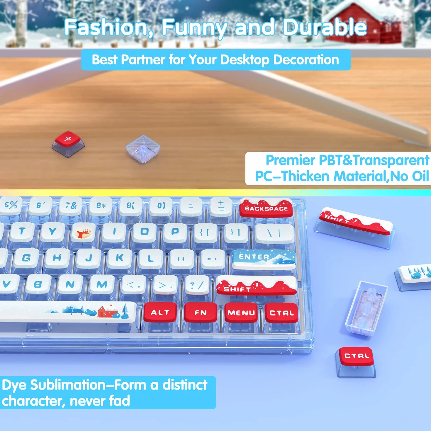 MAMBASNAKE 120 Kluczy PBT Pudding Zestaw Nasadek Klawiszy,Profil ASA,Sublimacja Barwnika,Układ ANSI US Dla Klawiatury Mechanicznej,Kompatybilny z Przełącznikami Cherry MX Gateron Otemu Kailh