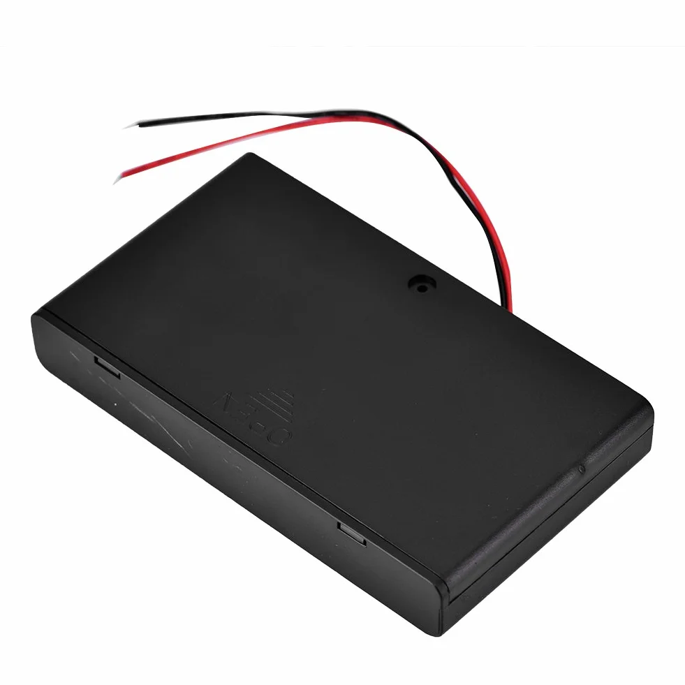 Zerone 12 V 8x obudowa uchwytu baterii AA pudełko do przechowywania baterii ABS czarny