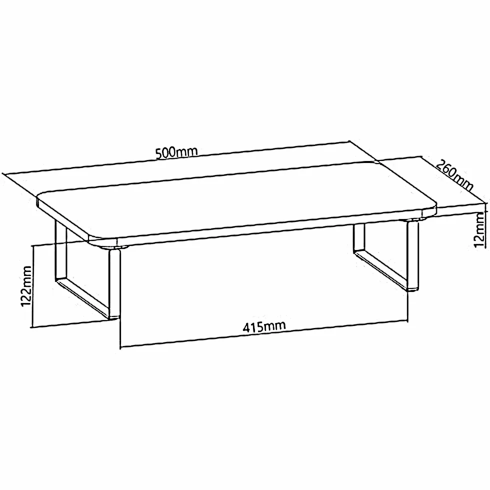 Maclean MC-933 Ergonomiczna Podstawka pod Monitor Czy Laptopa o Powierzchni 50x26 cm, Profesjonalny Stolik na Monitor Tworząc Wygodne i Zdrowe Środowisko Pracy, Elegancki Stolik na Ekran do 20 kg