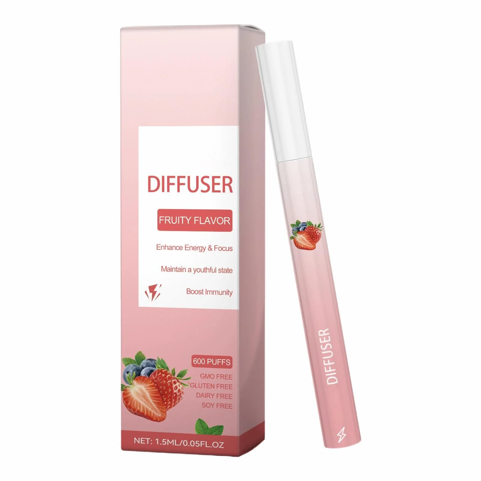 Dyfuzor Pen Energy Boost Aromaterapia Stick - odświeżający inhalator zapachowy owoców, przenośny kij do higieny osobistej do podnoszenia nastroju do biura, domu, podróży, siłowni, codziennego użytku