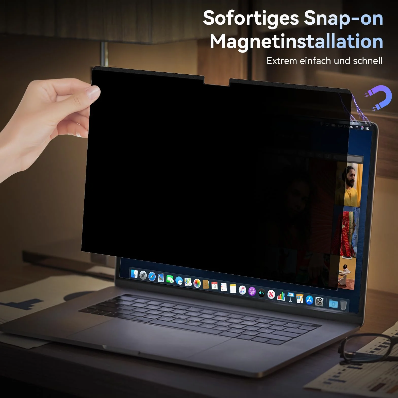 Protescreen Magnetyczny filtr prywatyzujący do MacBook Pro 14 cali (2021-2025, M1 M2 M3 M4 M5), 14,2" Zdejmowany Anti Spy Glare Niebieskie Światło Mac Laptop Privacy Folia Prywatności Ochrona Wzroku