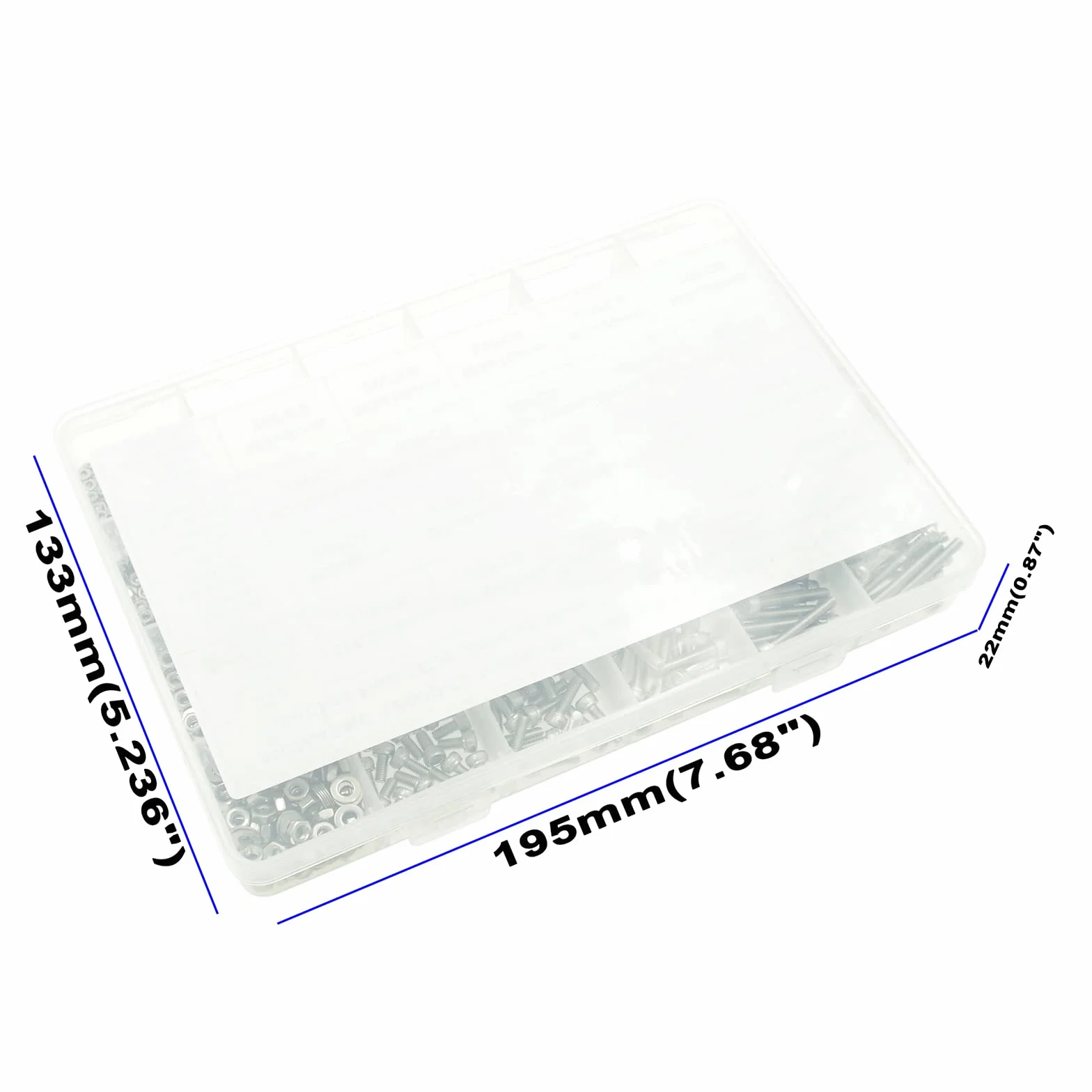 Zestaw 1200 sztuk śrub z łbem sześciokątnym M1,6 M2 M2, M2,5, M3, stal nierdzewna, zestaw