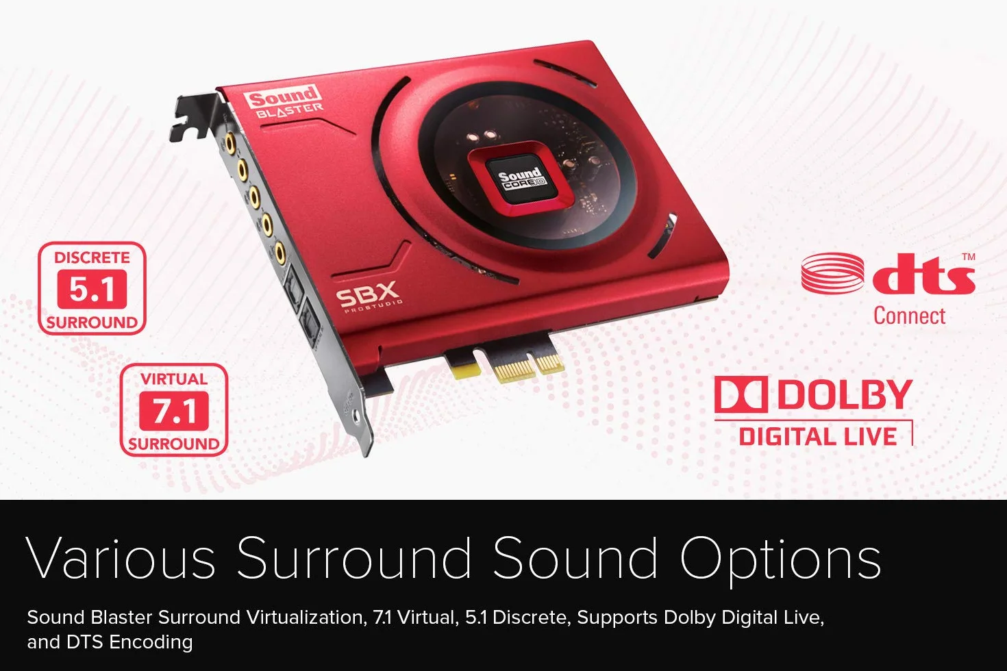 Creative Sound Blaster Z SE wewnętrzna karta dźwiękowa PCI-e DAC 116 dB SNR 5.1 Surround