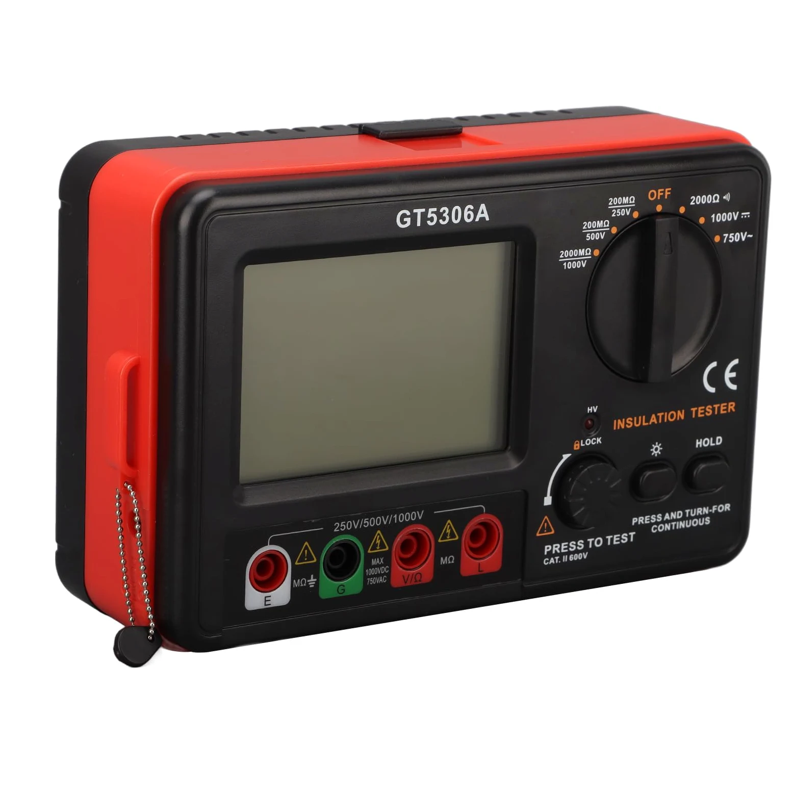 Tester rezystancji izolacji z wyświetlaczem LCD HD, cyfrowy tester rezystancji izolacji do konserwacji elektrycznej