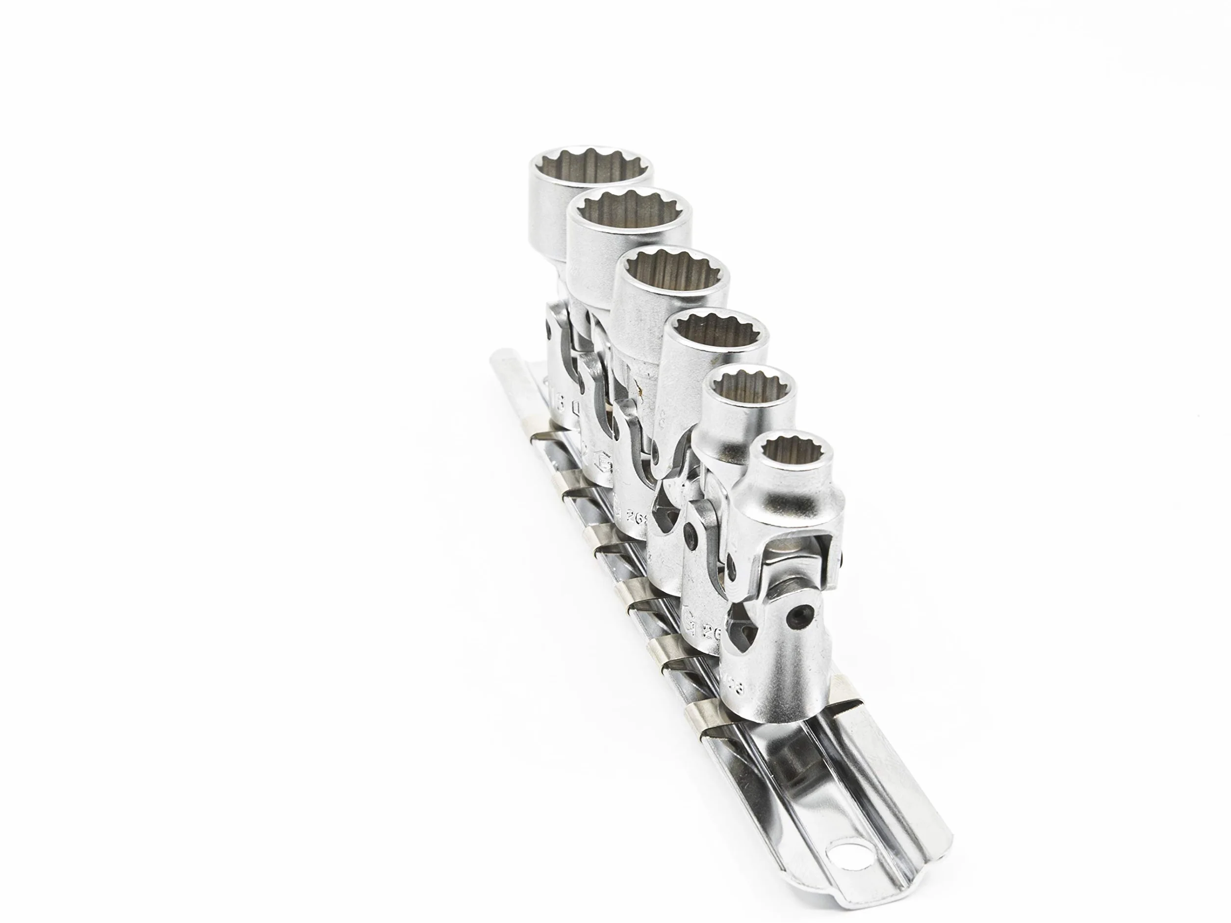 Genius Tools 6-częściowy uniwersalny zestaw nasadek ręcznych 1/4" Drive SAE (12-punktowy), matowe wykończenie - US-206S