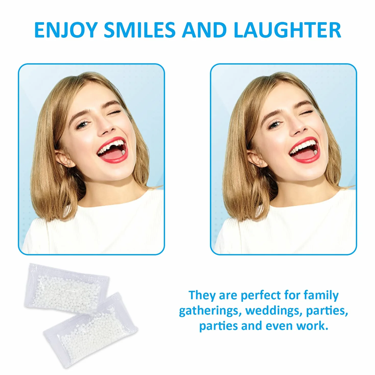 Tymczasowe koraliki do odbudowy zębów, 20 g, z 5 wykałaczkami z nicią dentystyczną, zamiennik wypełnienia zębów, materiał wypełniający braki w ułamanych zębach, wadliwych protezach