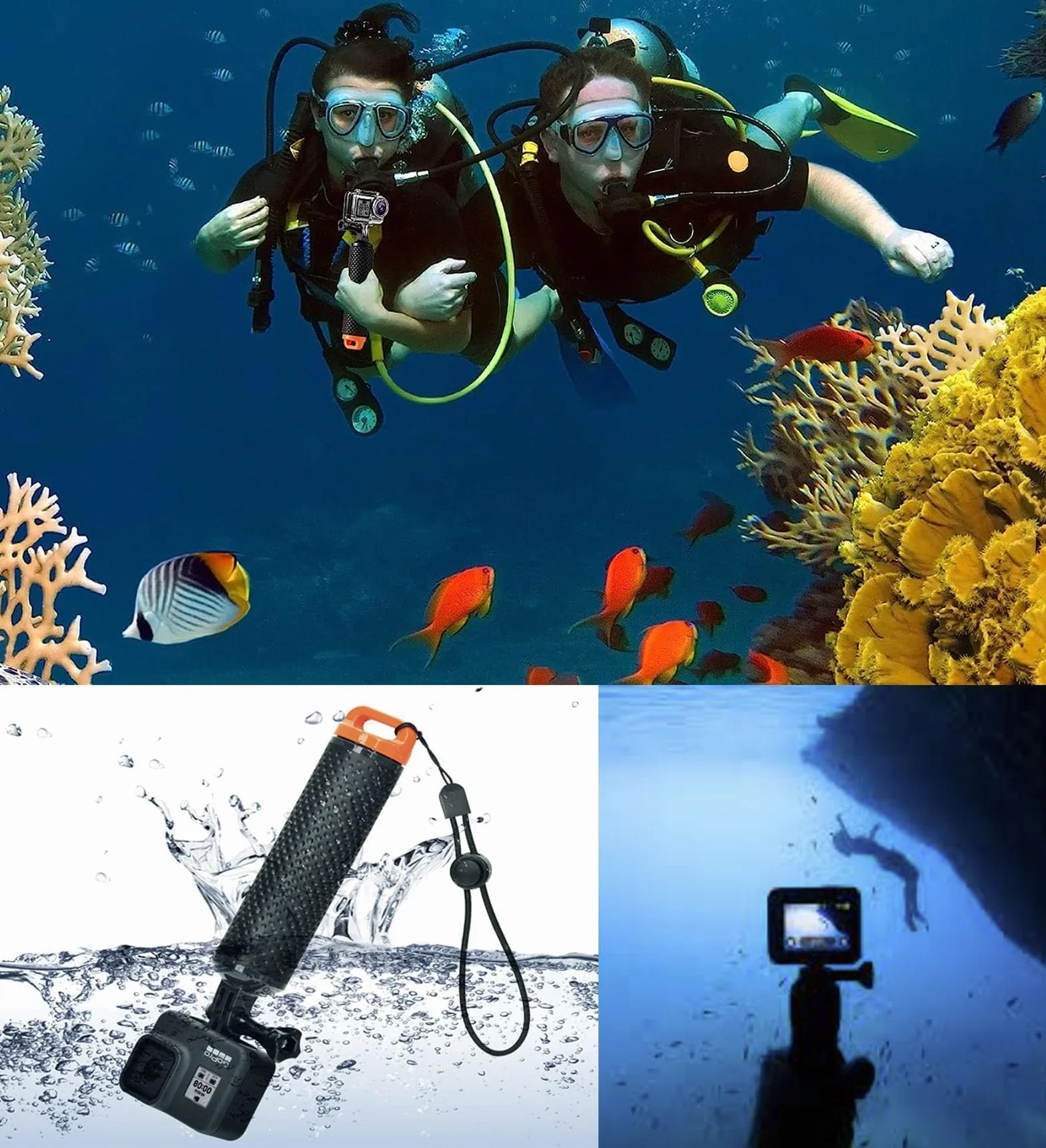 Wodoodporny pływający uchwyt ręczny Monopod do telefonu i kamery akcji kompatybilny z GoPro Hero SJCAM Fusion Insta360