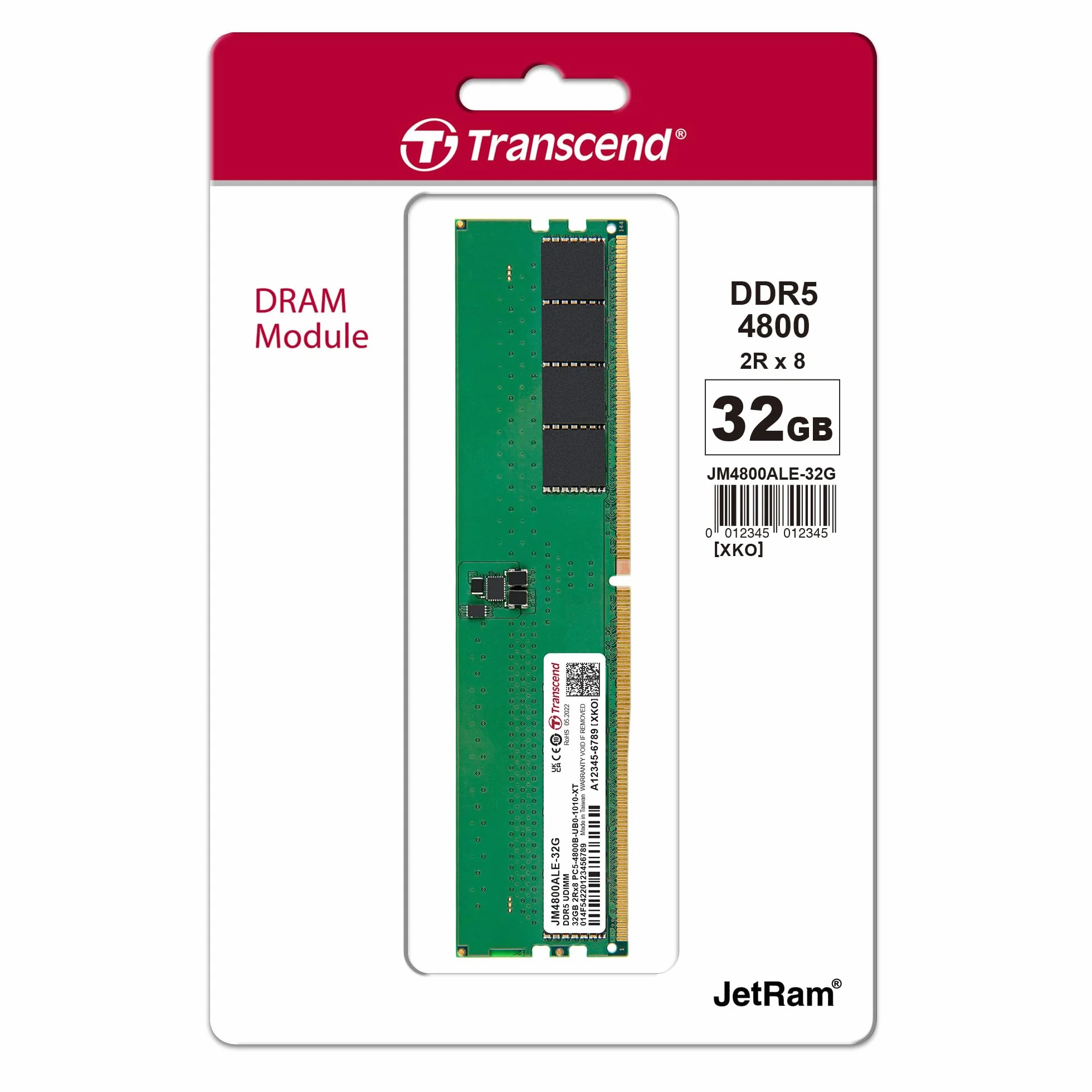 Transcend 32GB DDR5 4800 U-DIMM 2Rx8