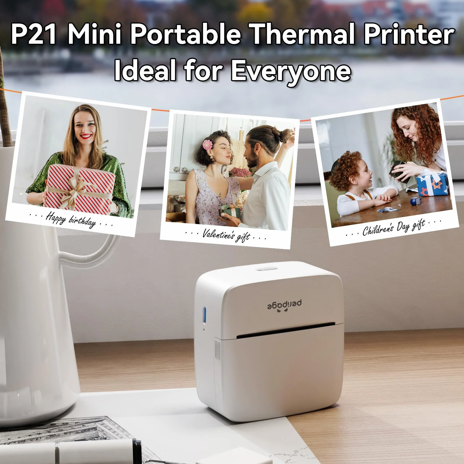 Mini drukarka termiczna, przenośna drukarka naklejek na telefon, kieszonkowa drukarka atramentowa z 1 rolką papieru termicznego, bezprzewodowa drukarka fotograficzna Bluetooth do notatek do nauki,
