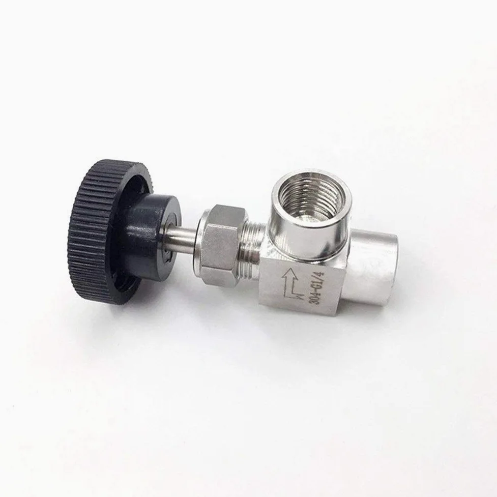 Narzędzia do naprawy rur 2 sztuk zawór igły Regulowany zawór igły G1 / 8 '' 1/4 '' 3/8 "1/2" Kąt żeński kąt 90 stopni SS304 do oleju gazowego (Size : 1/8")