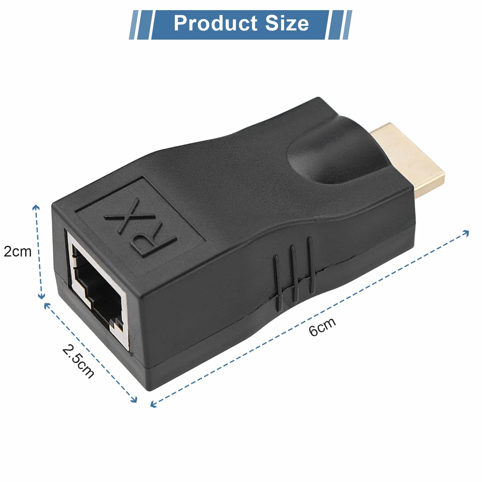 Konwertery HDMI, Przedłużacze HDMI, 2 Szt. HDMI 30m do RJ45 Przedłużacz Kabla Sieciowego Konwerter Wzmacniacza Przez CAT-5e CAT6