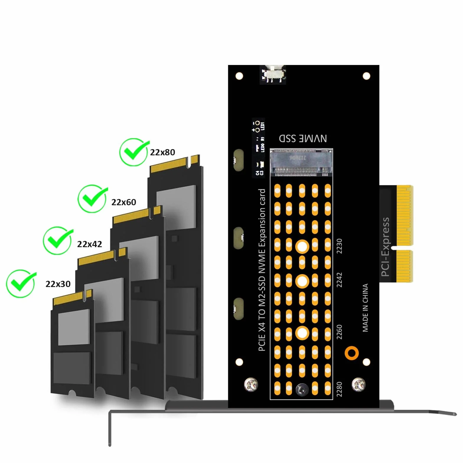 GLOTRENDS PA15 Adapter M.2 NVMe do PCIe 4.0 X4 dla dysków SSD M.2 NVMe, bardzo duży aluminiowy radiator, zwykły i niskoprofilowy wspornik (czarny)