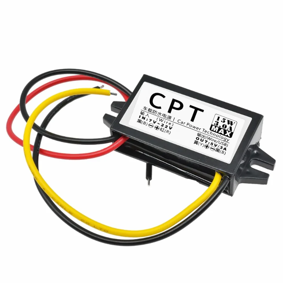 Adapter USB 12V na 5V DC Buck 3A 15W konwerter prądu samochodowego